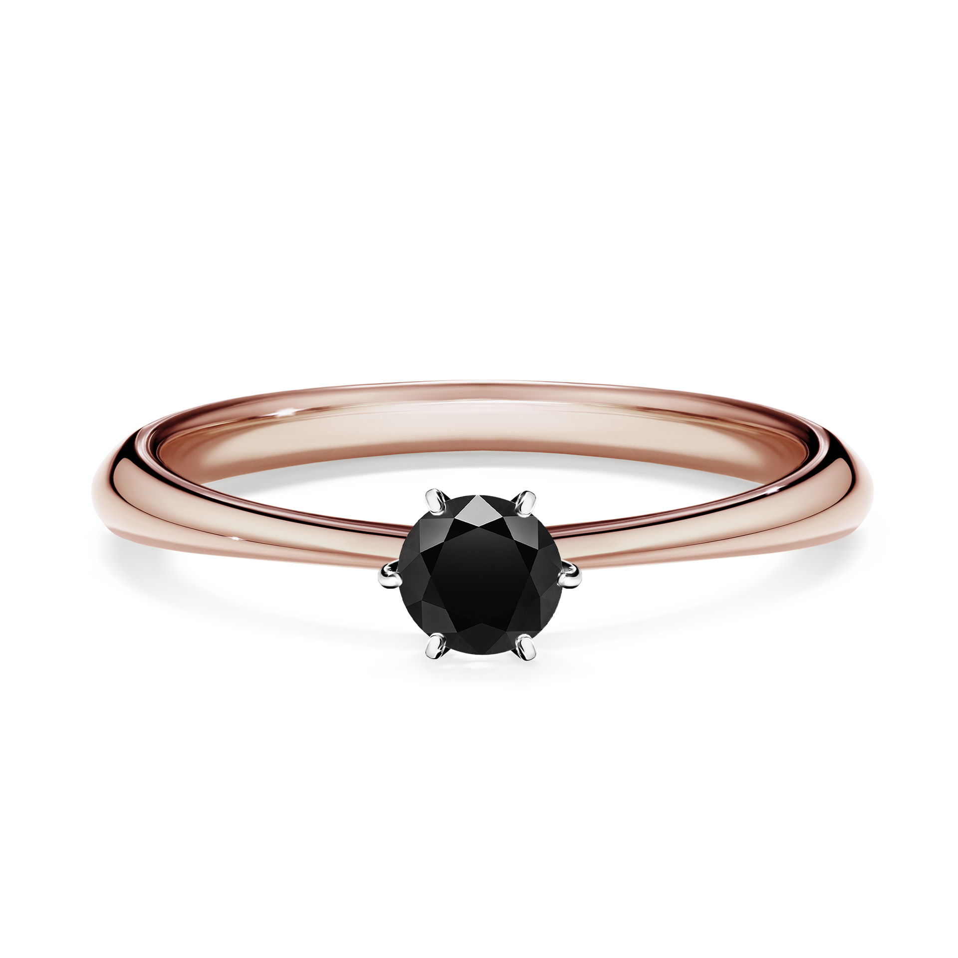 Pierścionek zaręczynowy My Love z różowego złota z czarnym diamentem 0,25CT
