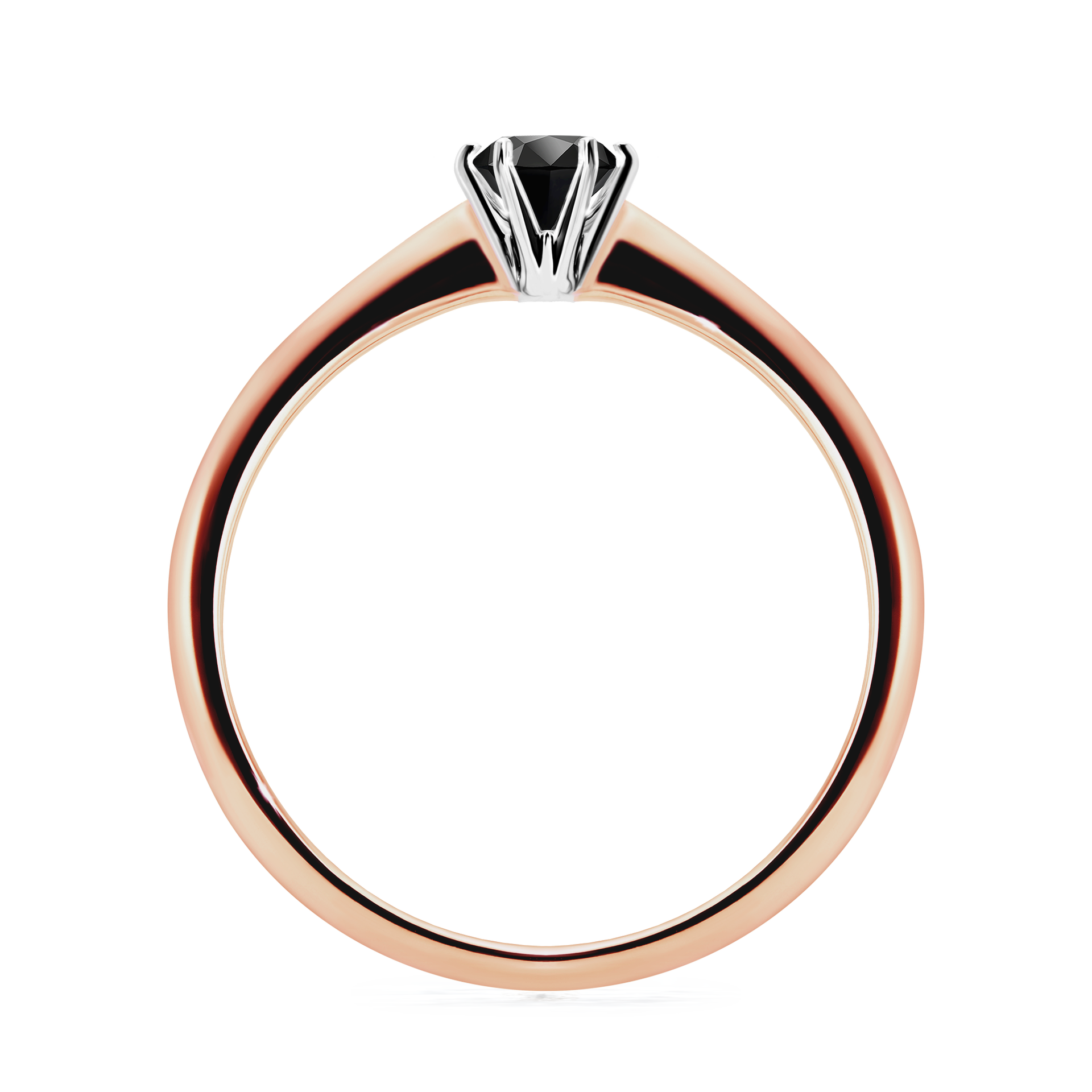 Pierścionek zaręczynowy My Love z różowego złota z czarnym diamentem 0,25CT