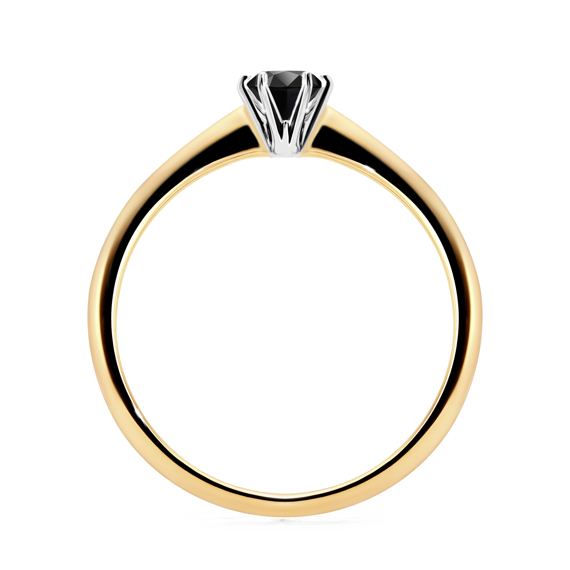 Pierścionek zaręczynowy My Love z żółtego złota z czarnym diamentem 0,25CT