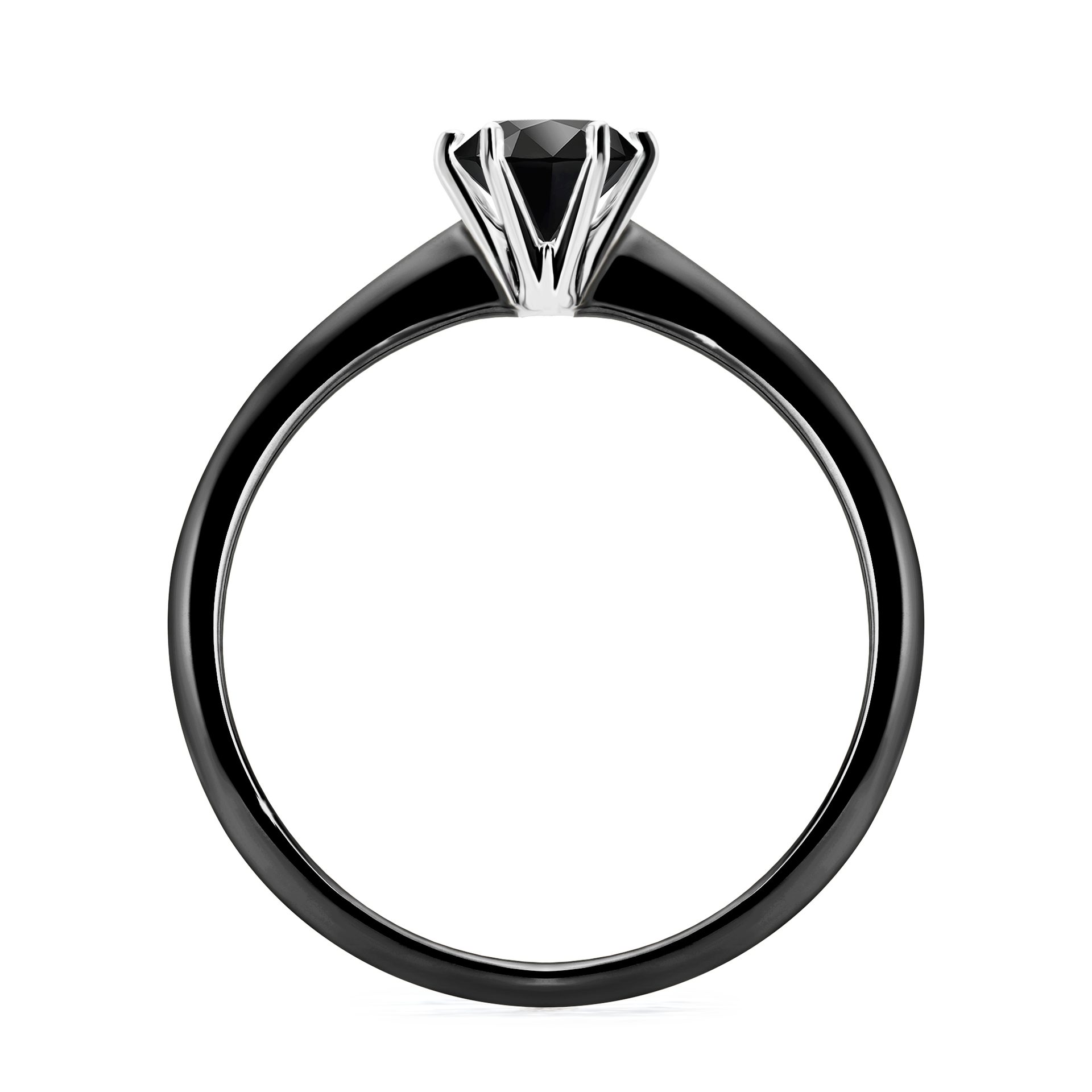 Pierścionek zaręczynowy My Love z czarnego złota z czarnym diamentem 0,50CT