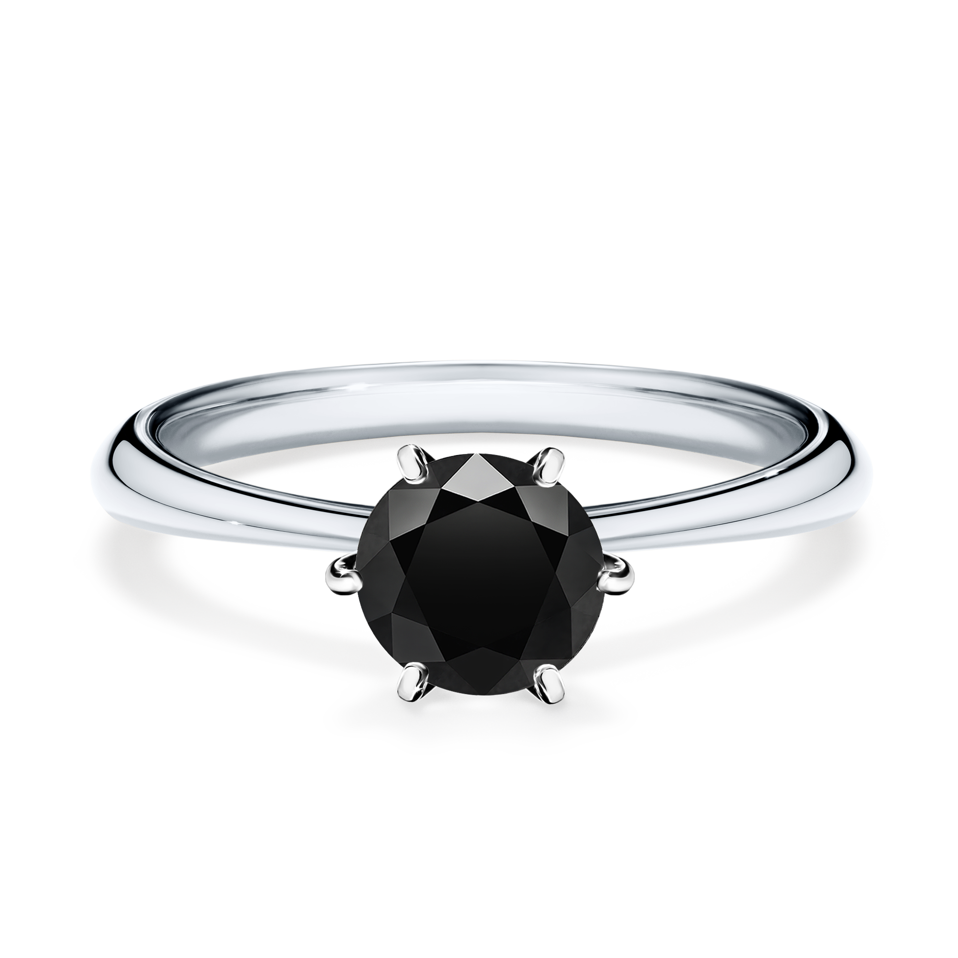 Pierścionek zaręczynowy My Love z białego złota z czarnym diamentem 0,80CT