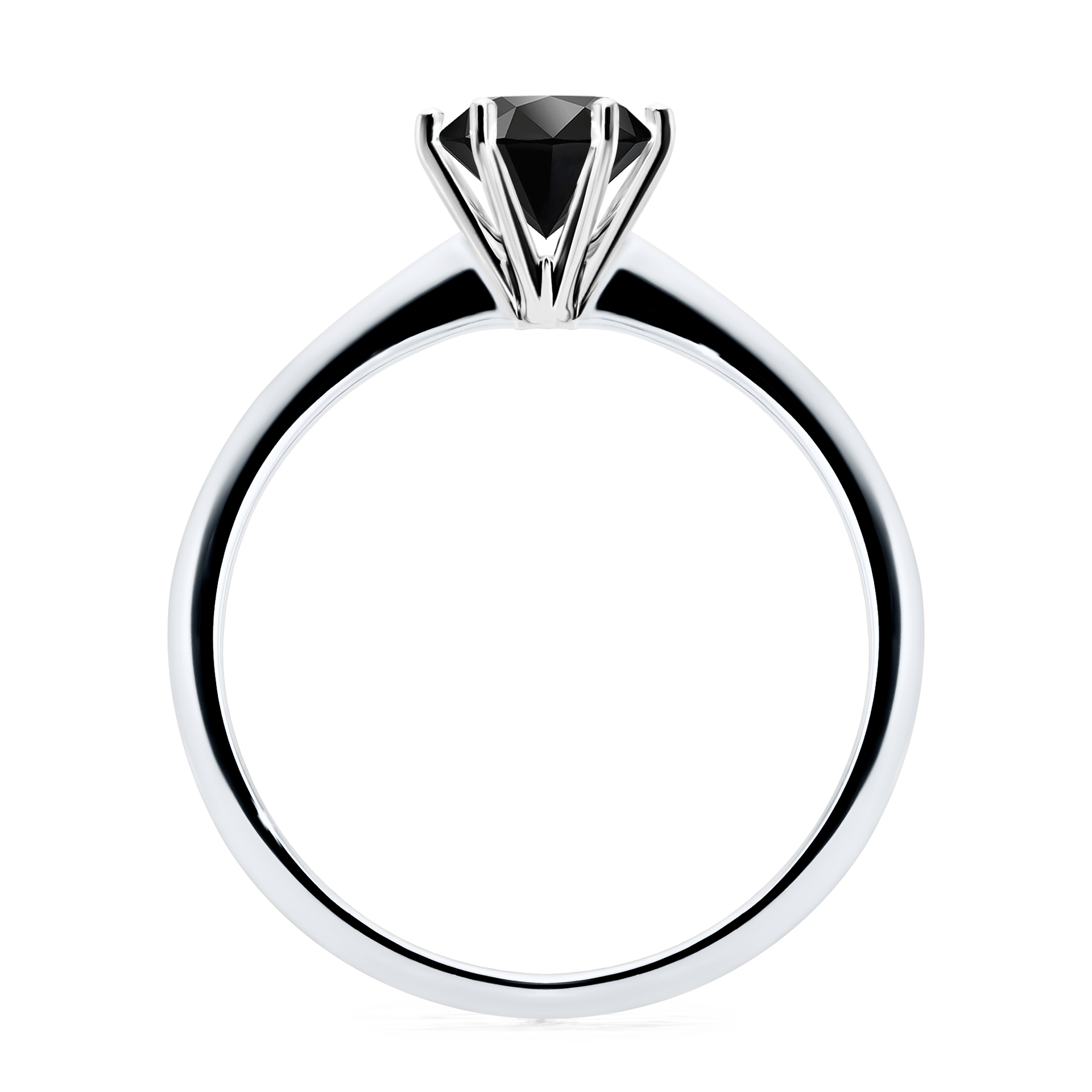 Pierścionek zaręczynowy My Love z białego złota z czarnym diamentem 0,80CT