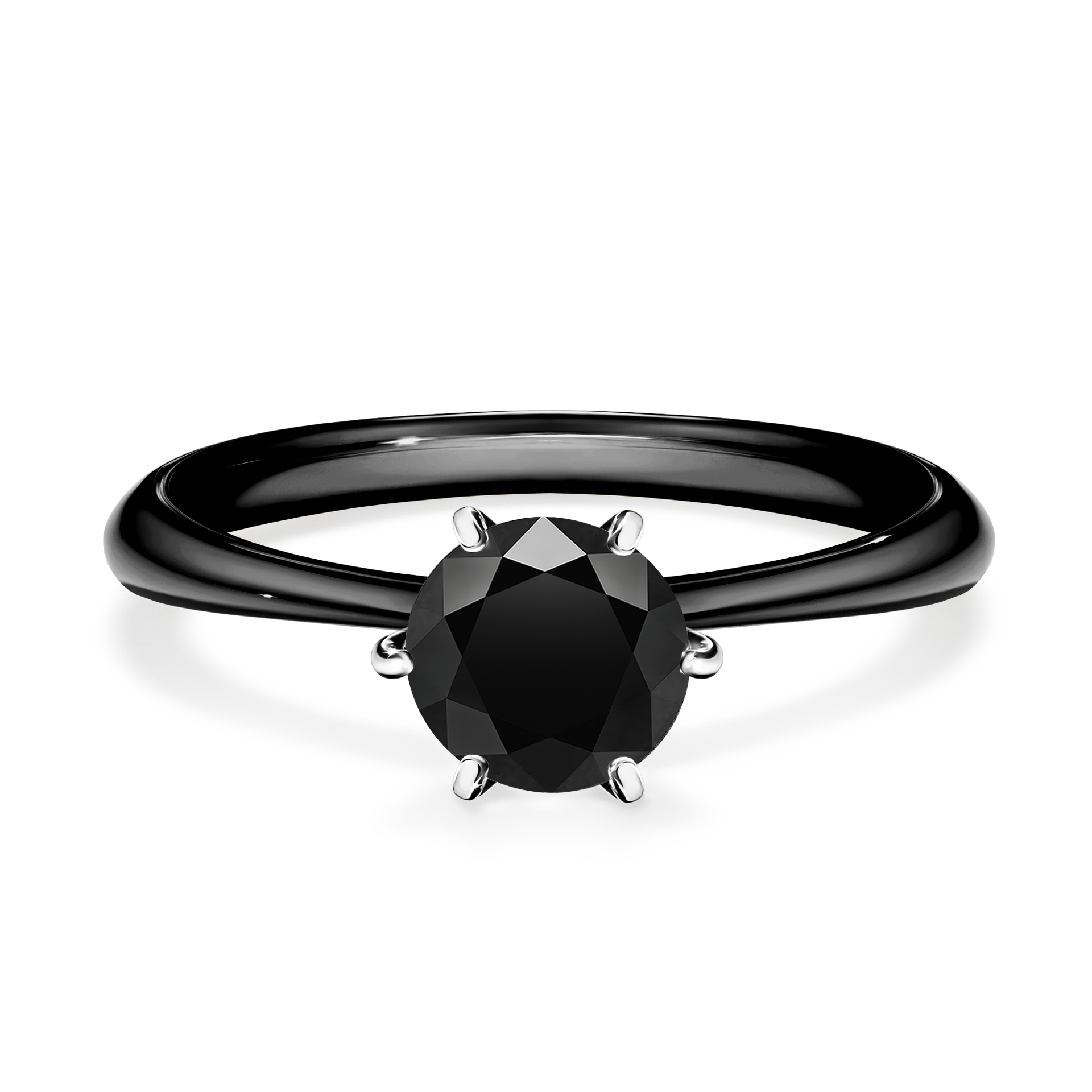 Pierścionek zaręczynowy My Love z czarnego złota z czarnym diamentem 0,80CT
