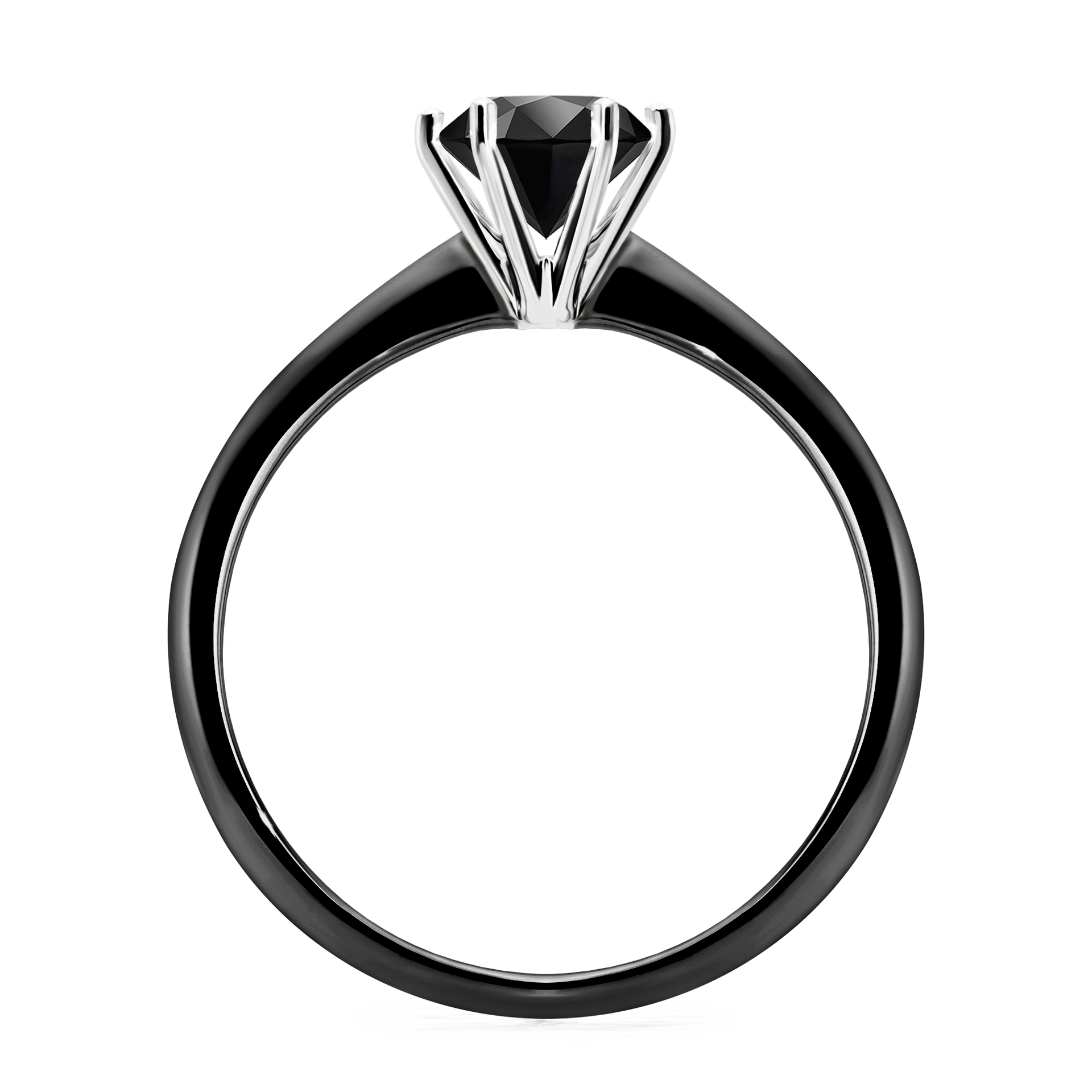 Pierścionek zaręczynowy My Love z czarnego złota z czarnym diamentem 0,80CT
