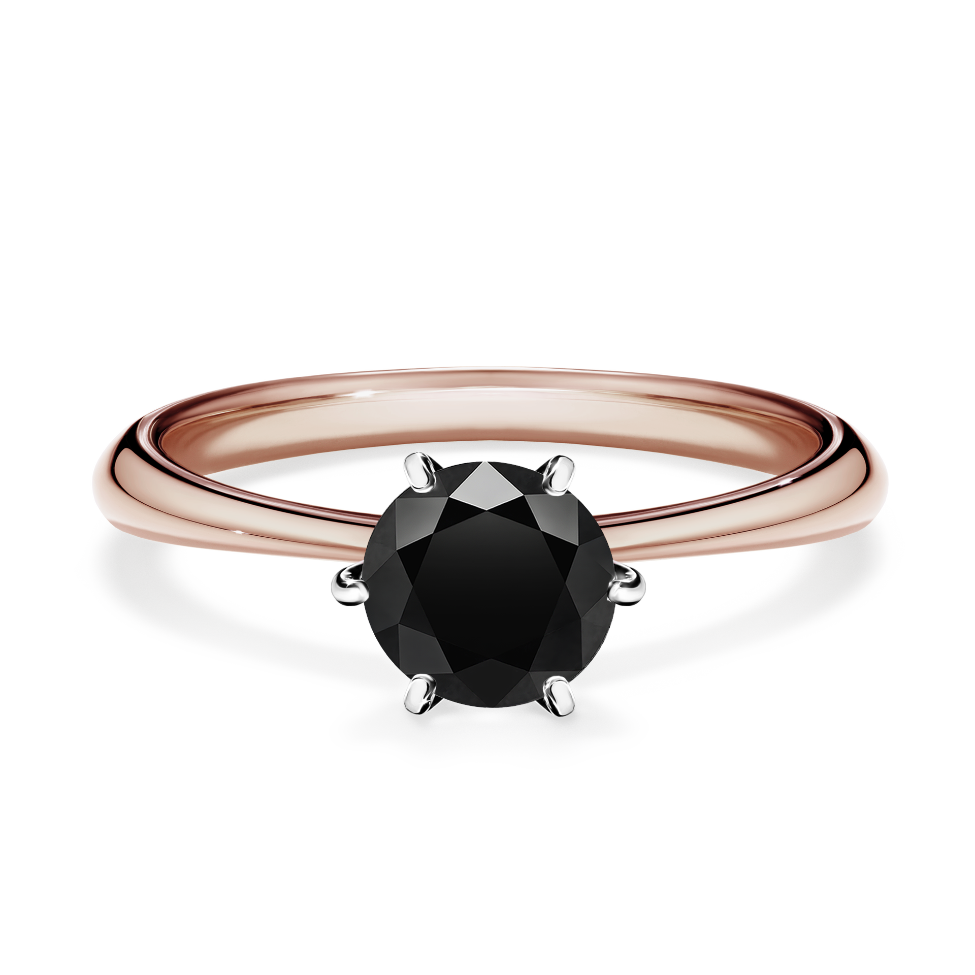 Pierścionek zaręczynowy My Love z różowego złota z czarnym diamentem 0,80CT