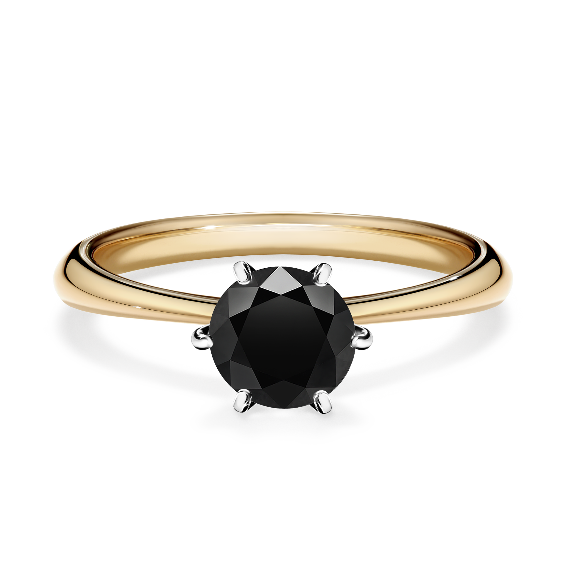 Pierścionek zaręczynowy My Love z żółtego złota z czarnym diamentem 0,80CT