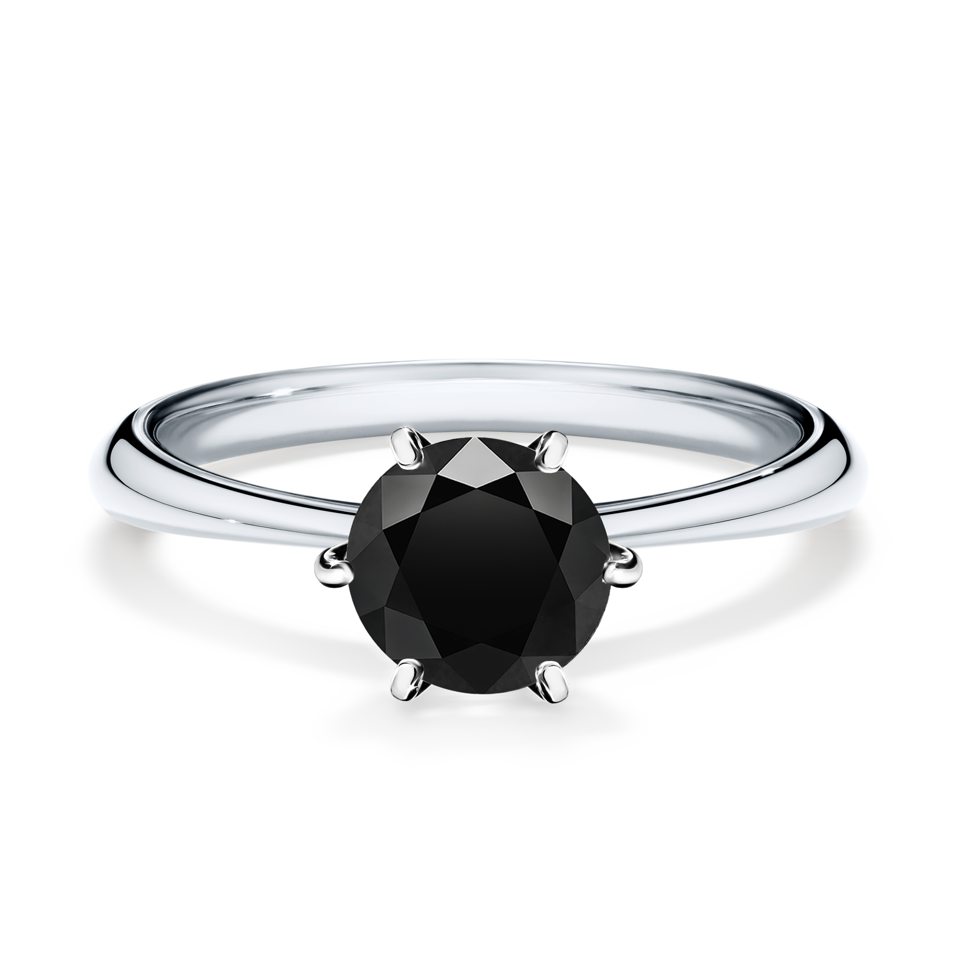 Pierścionek zaręczynowy My Love z białego złota z czarnym diamentem 1,00CT