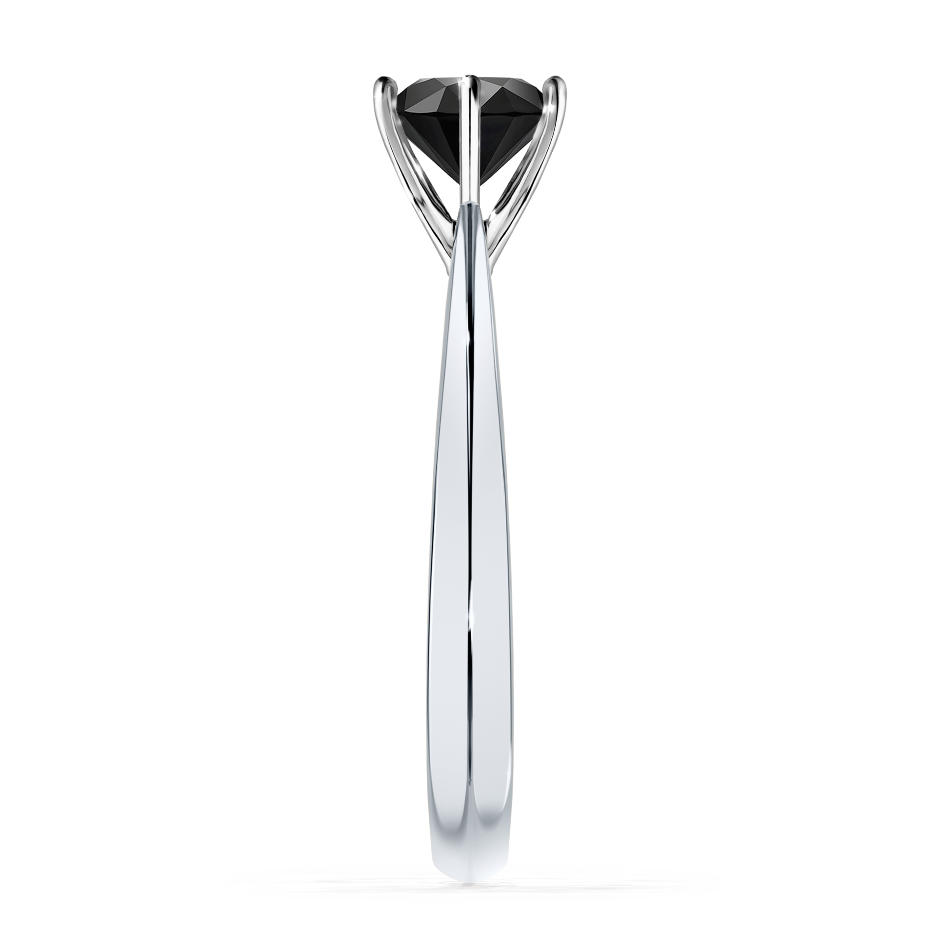 Pierścionek zaręczynowy My Love z białego złota z czarnym diamentem 1,00CT