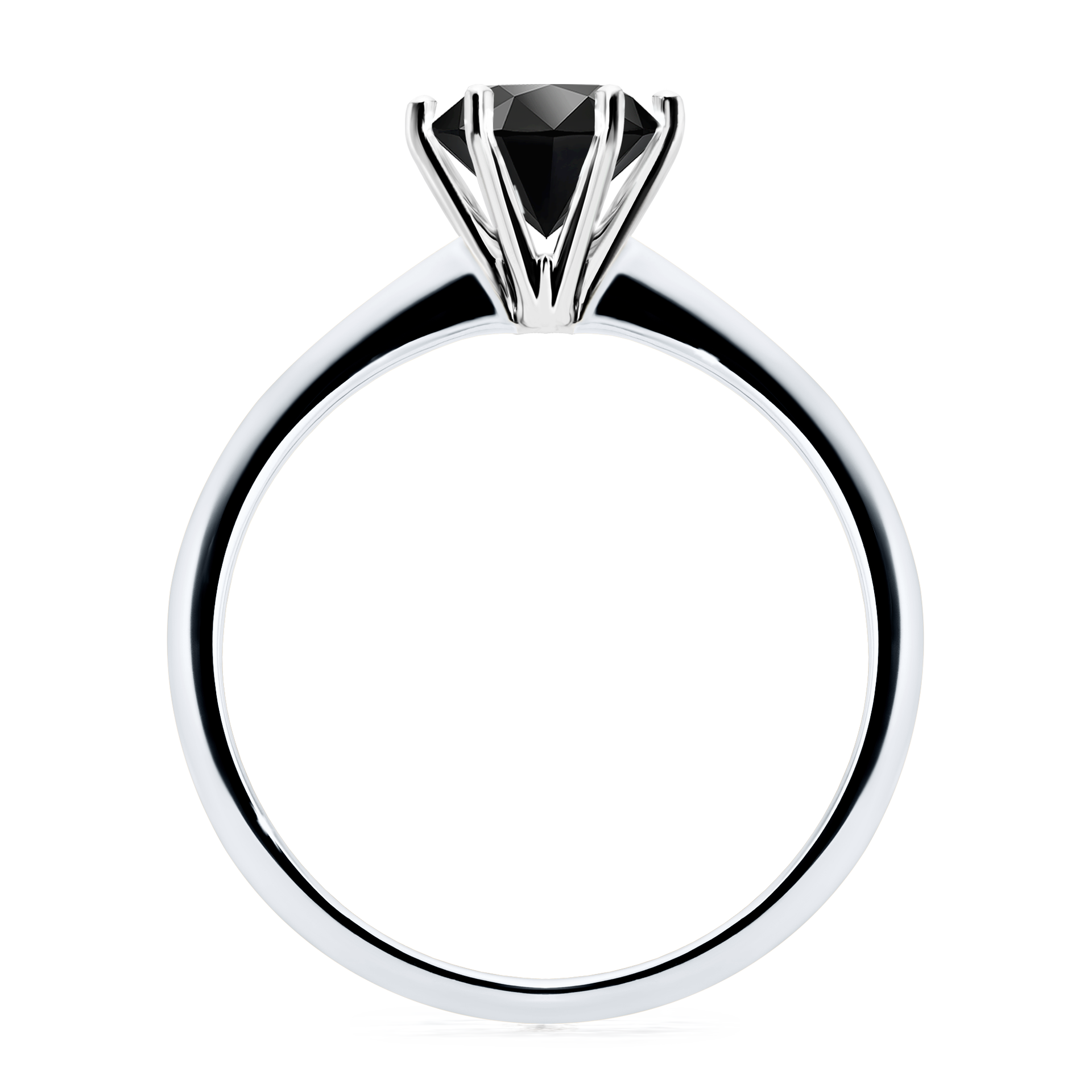 Pierścionek zaręczynowy My Love z białego złota z czarnym diamentem 1,00CT