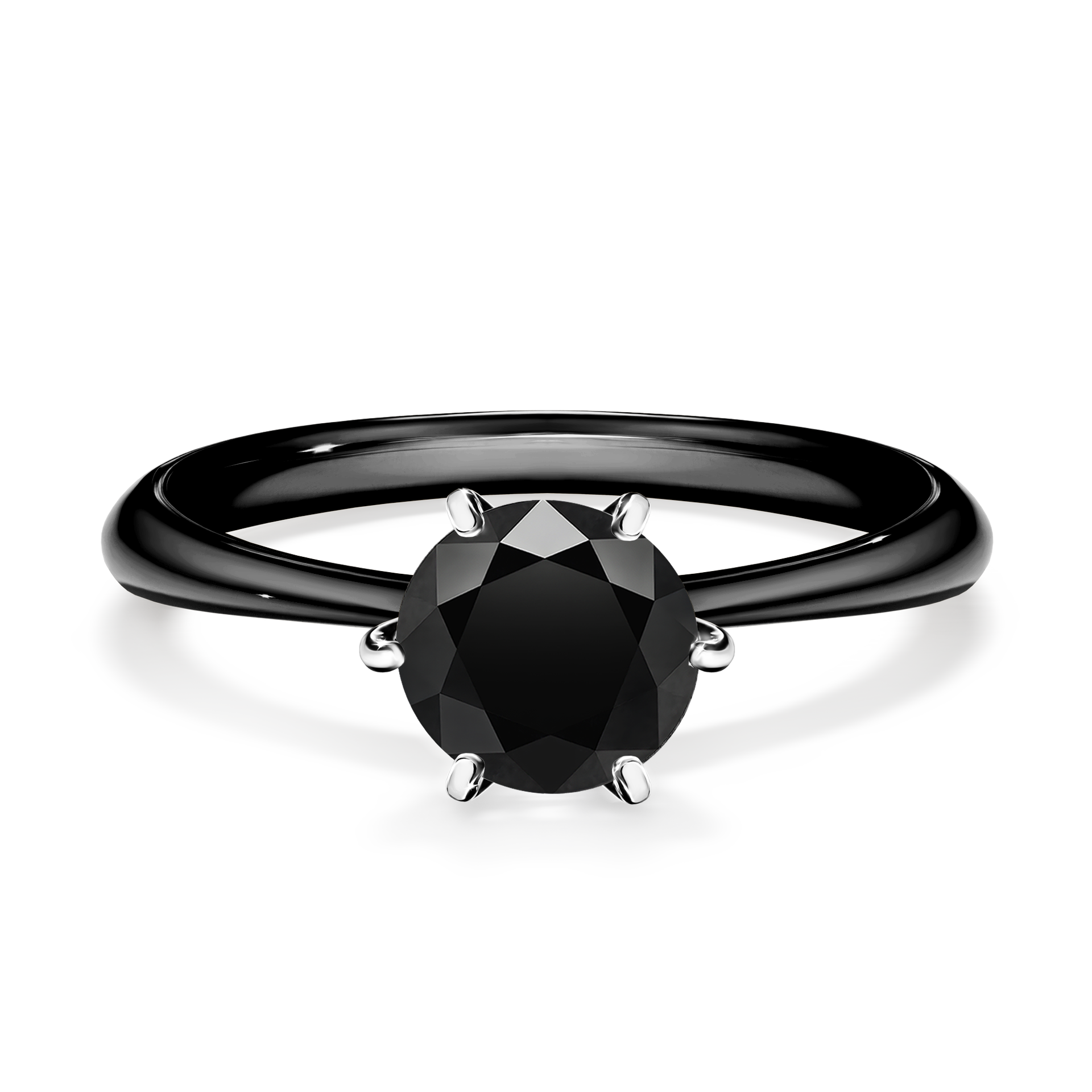 Pierścionek zaręczynowy My Love z czarnego złota z czarnym diamentem 1,00CT
