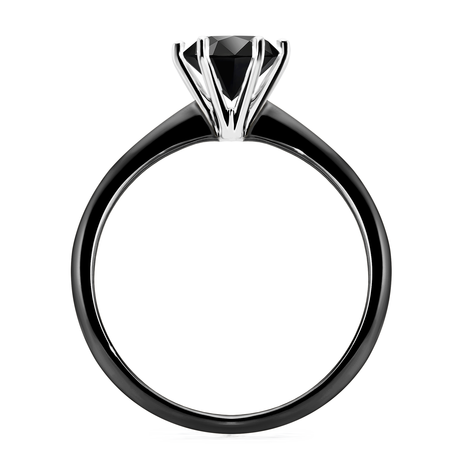 Pierścionek zaręczynowy My Love z czarnego złota z czarnym diamentem 1,00CT