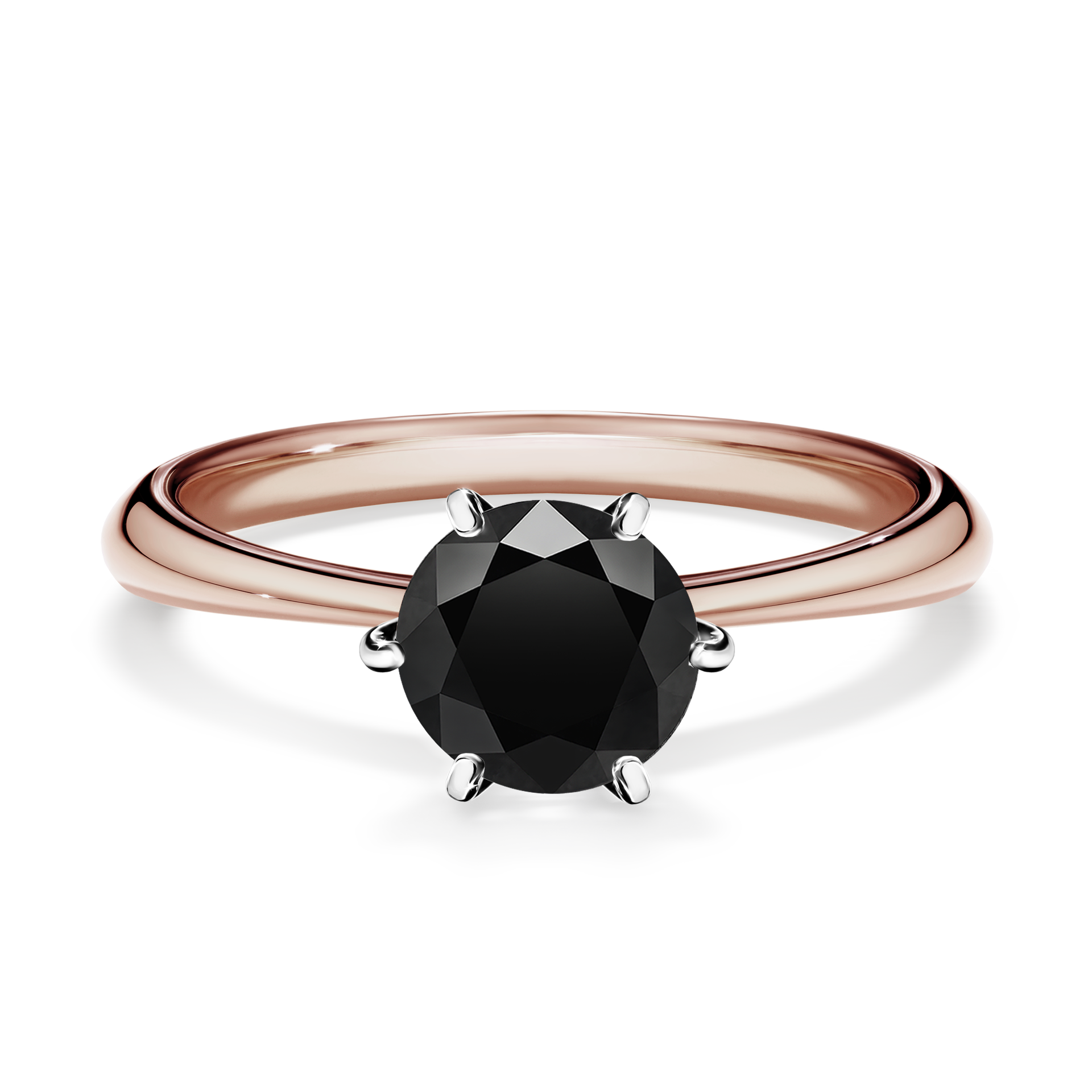 Pierścionek zaręczynowy My Love z różowego złota z czarnym diamentem 1,00CT