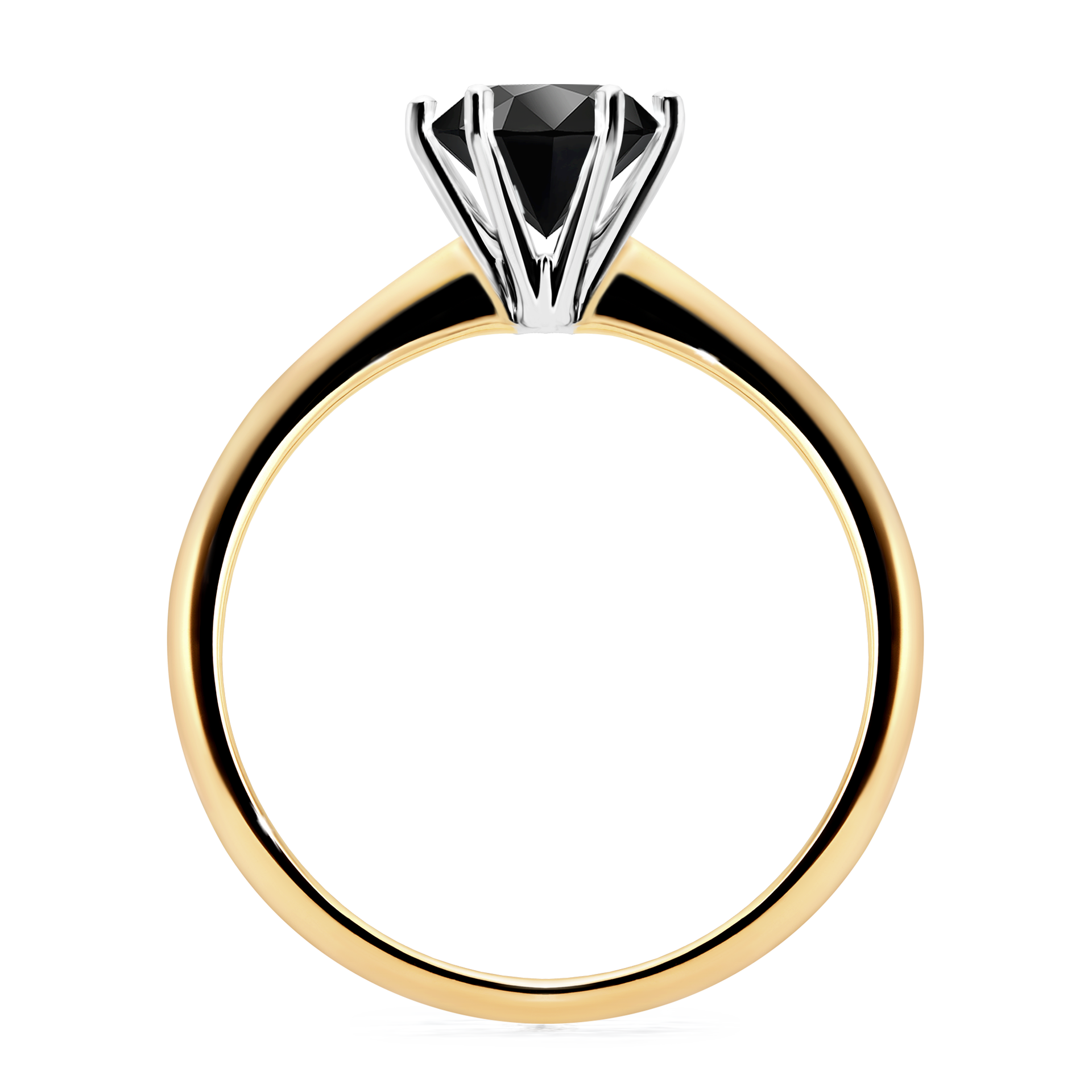 Pierścionek zaręczynowy My Love z żółtego złota z czarnym diamentem 1,00CT