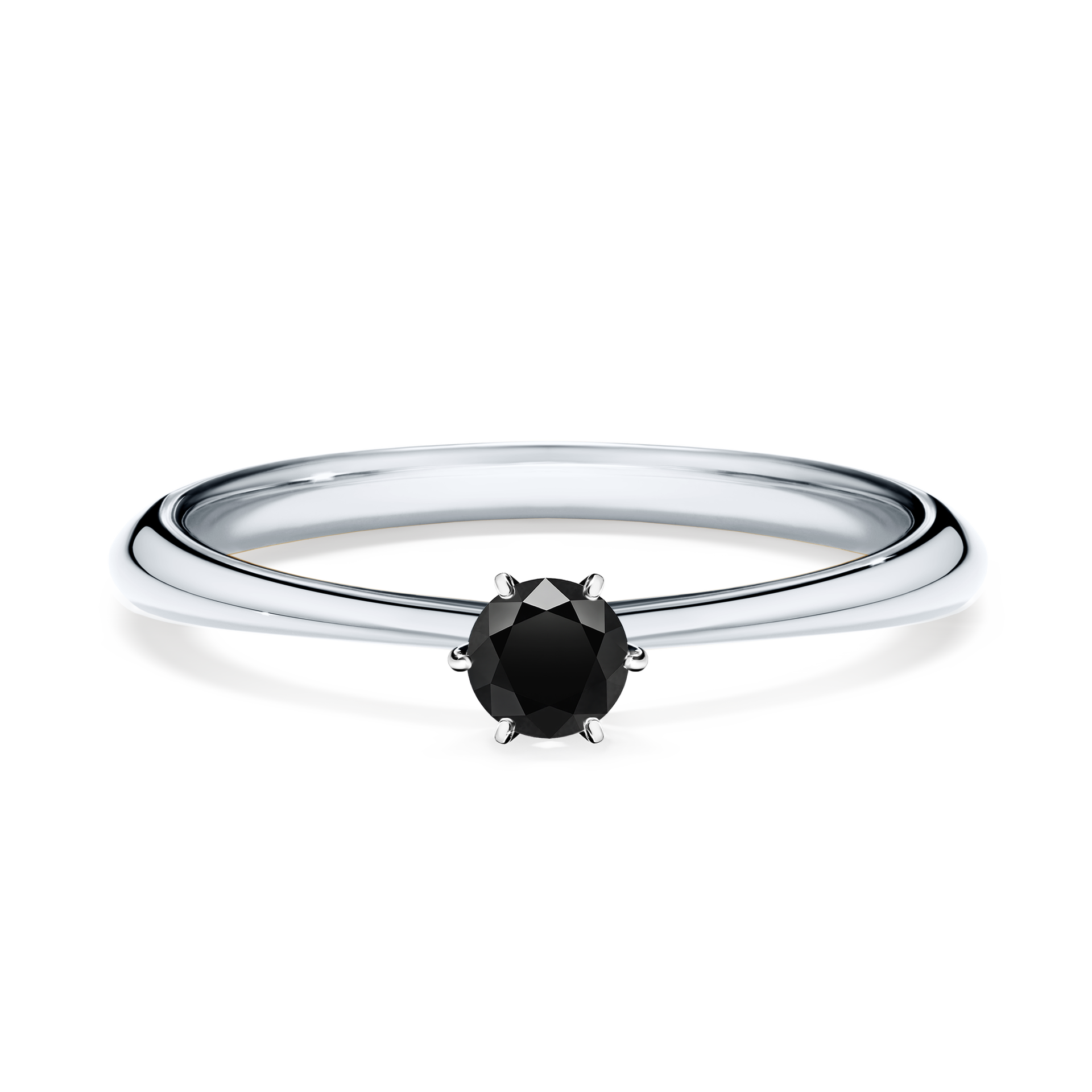 Pierścionek zaręczynowy My Love z białego złota z czarnym diamentem 0,17CT