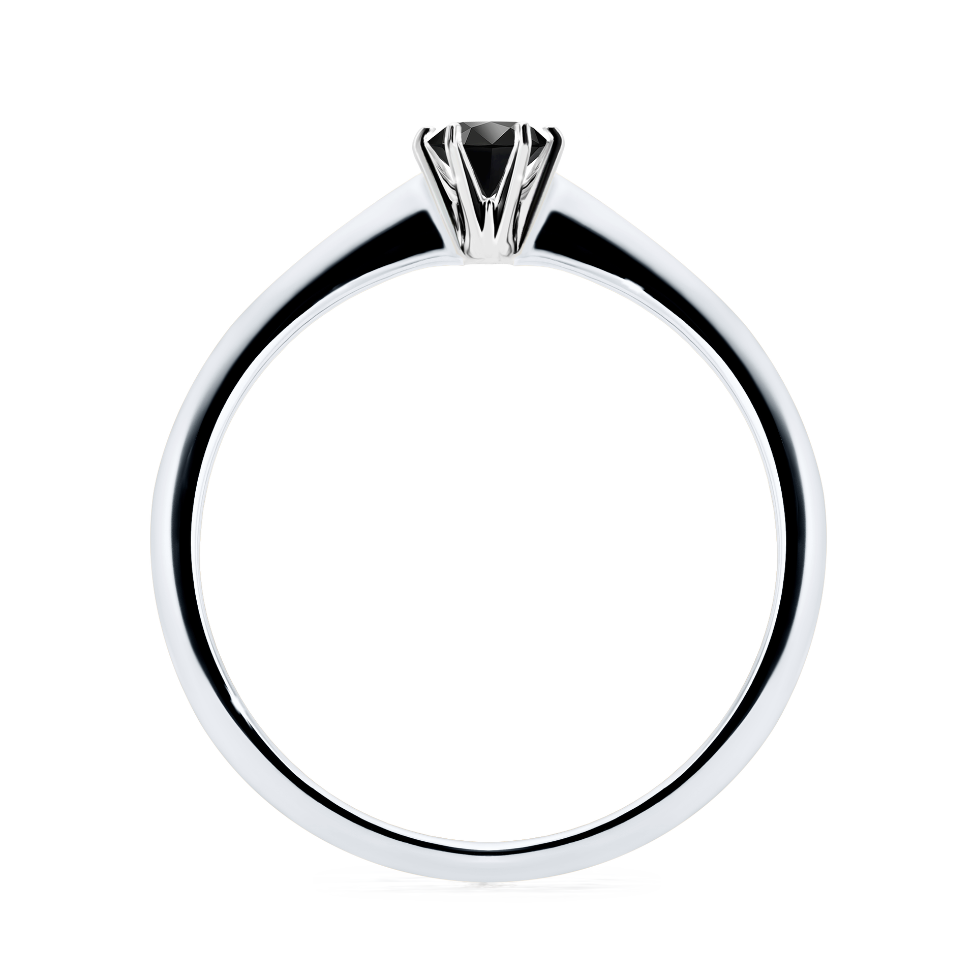 Pierścionek zaręczynowy My Love z białego złota z czarnym diamentem 0,17CT