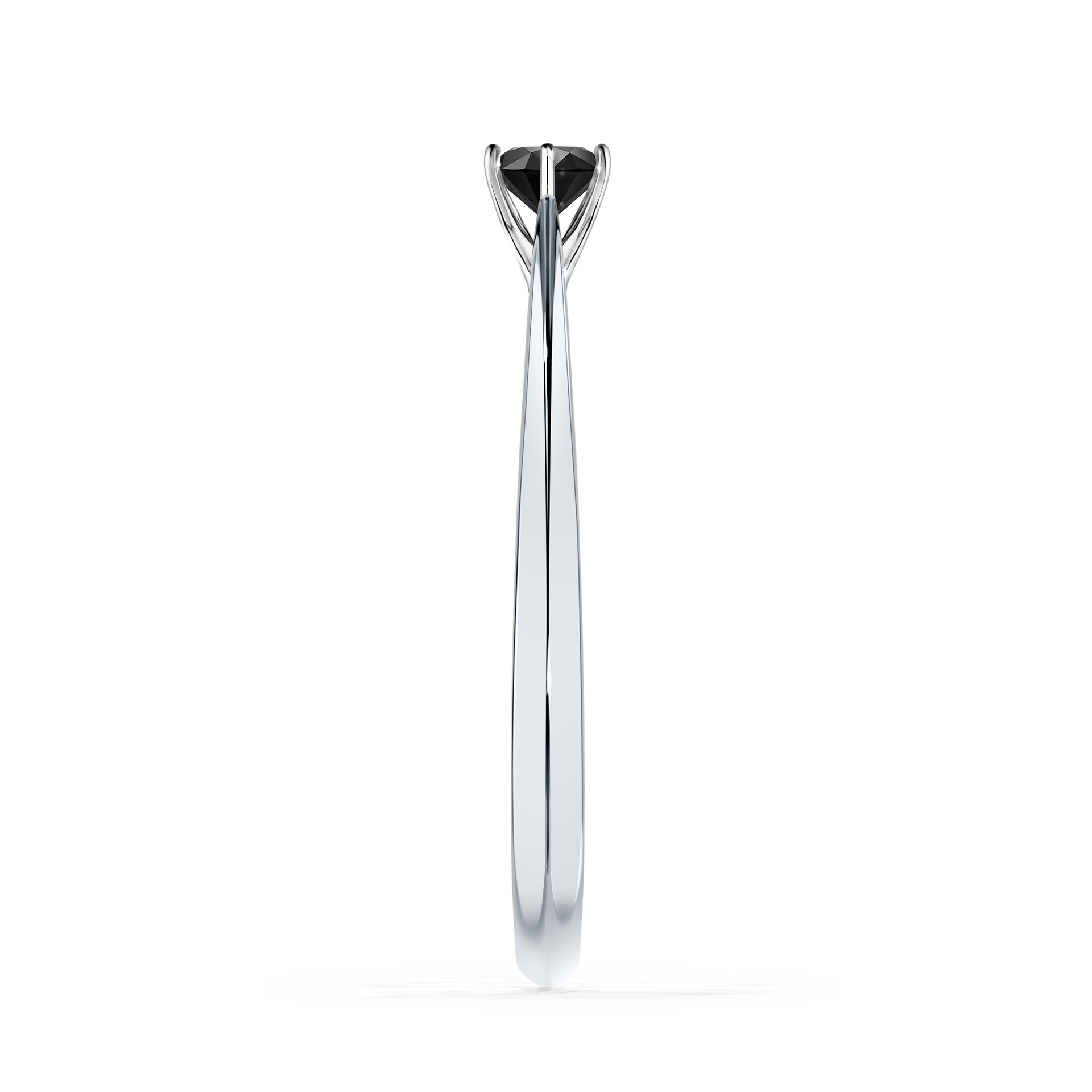 Pierścionek zaręczynowy My Love z białego złota z czarnym diamentem 0,17CT