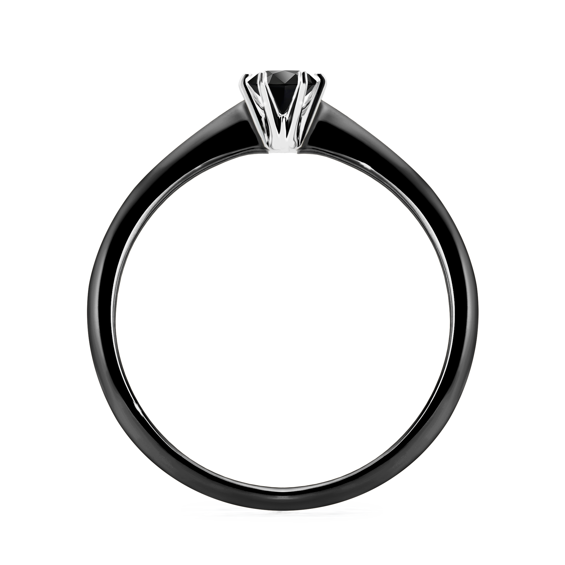 Pierścionek zaręczynowy My Love z czarnego złota z czarnym diamentem 0,17CT