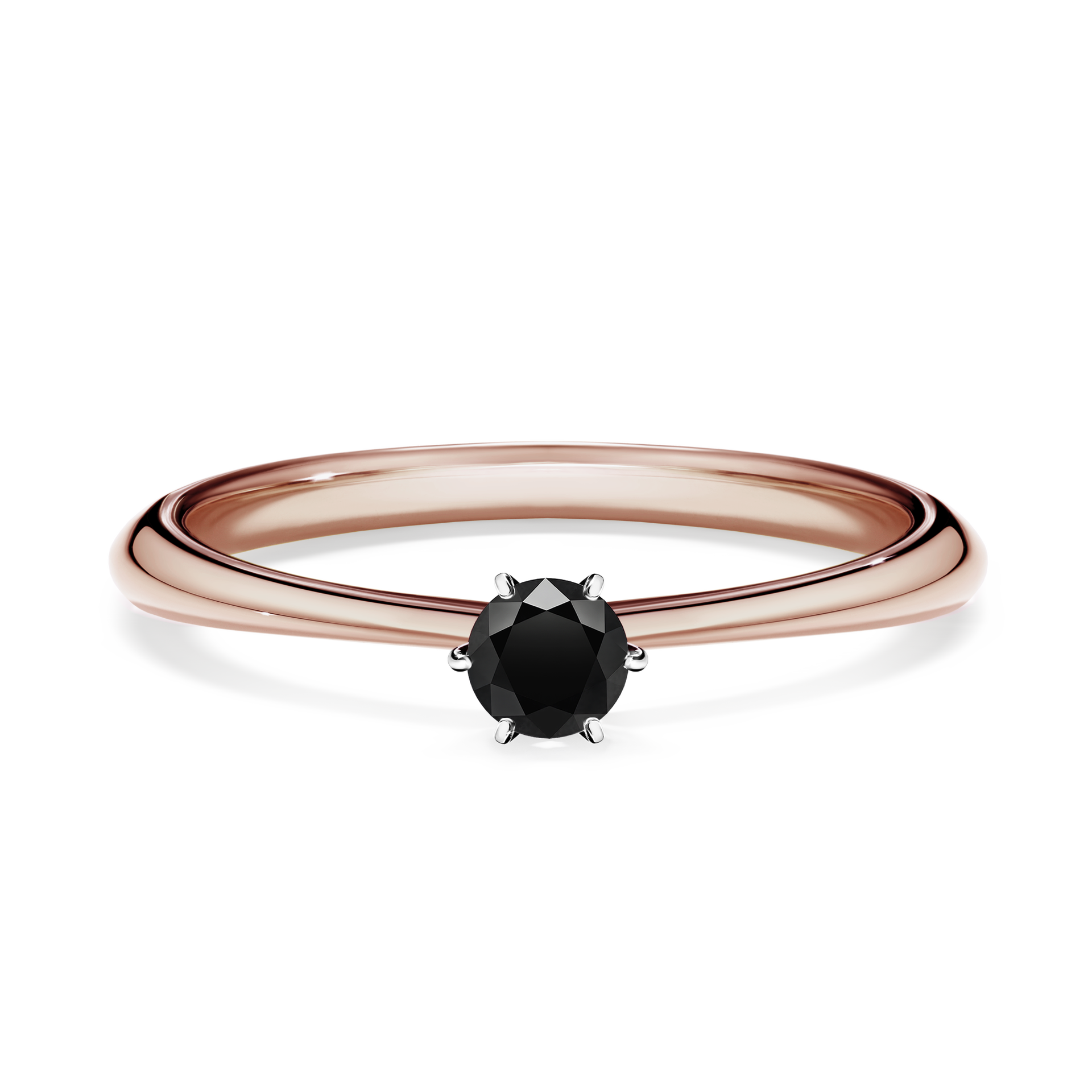 Pierścionek zaręczynowy My Love z różowego złota z czarnym diamentem 0,17CT