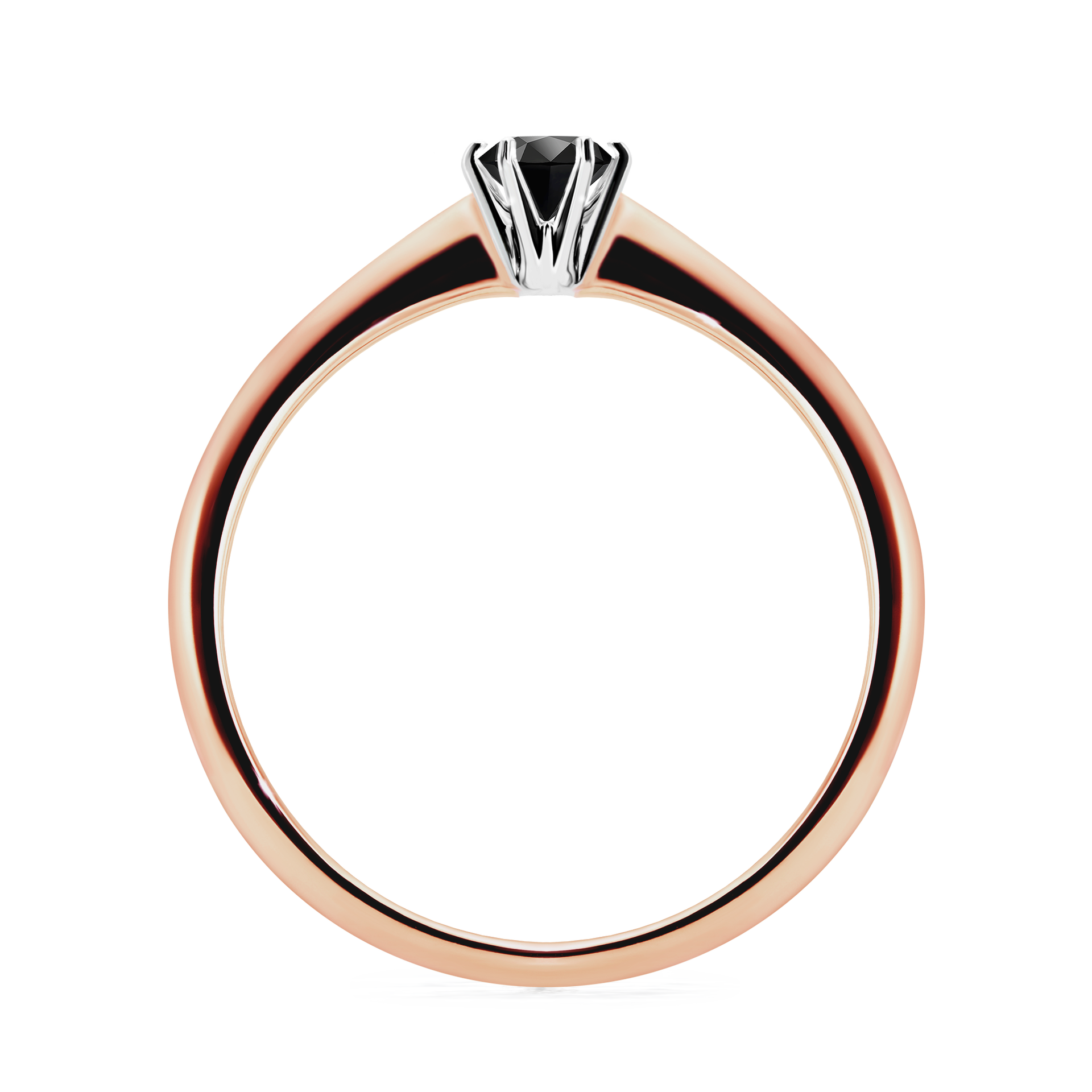 Pierścionek zaręczynowy My Love z różowego złota z czarnym diamentem 0,17CT