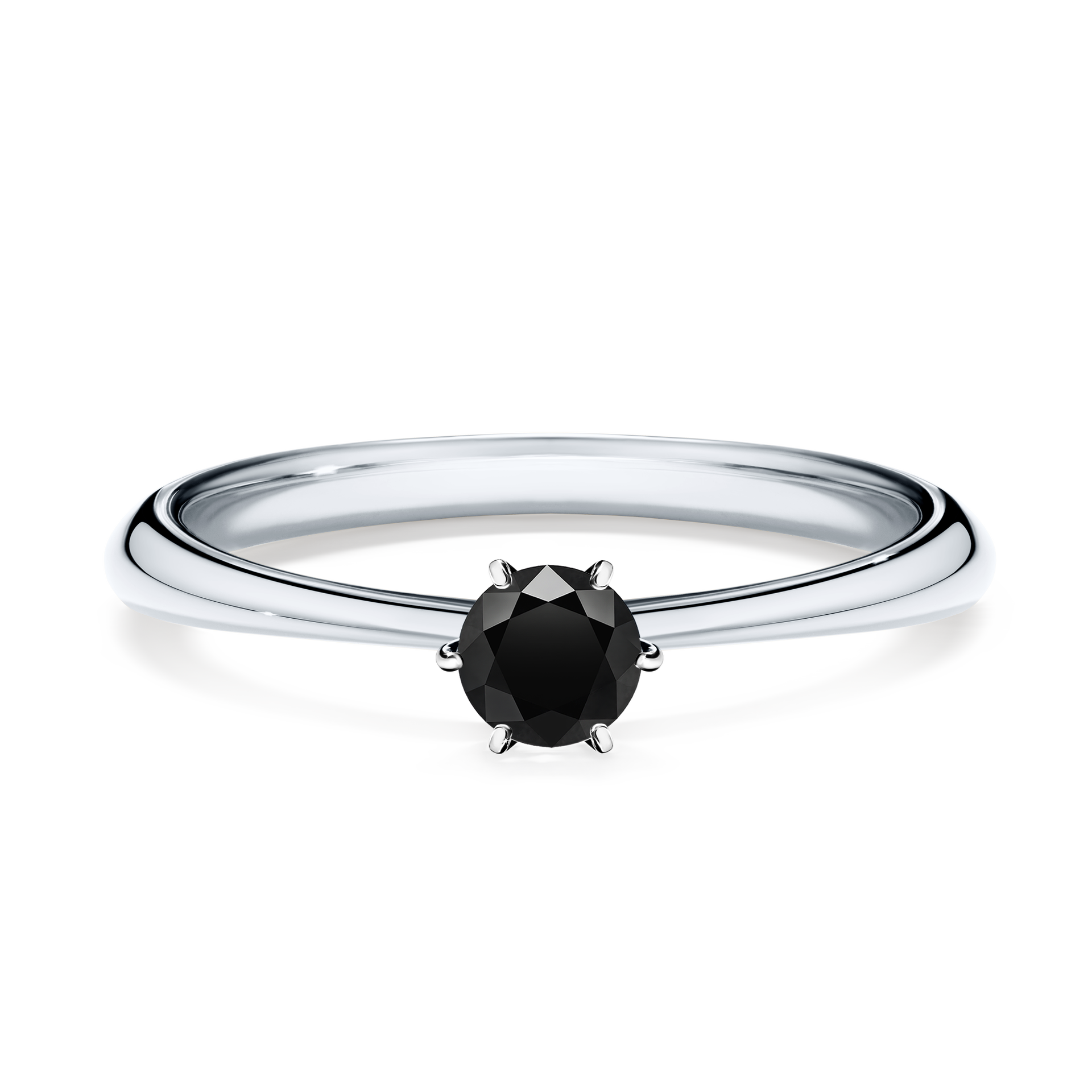 Pierścionek zaręczynowy My Love z białego złota z czarnym diamentem 0,25CT