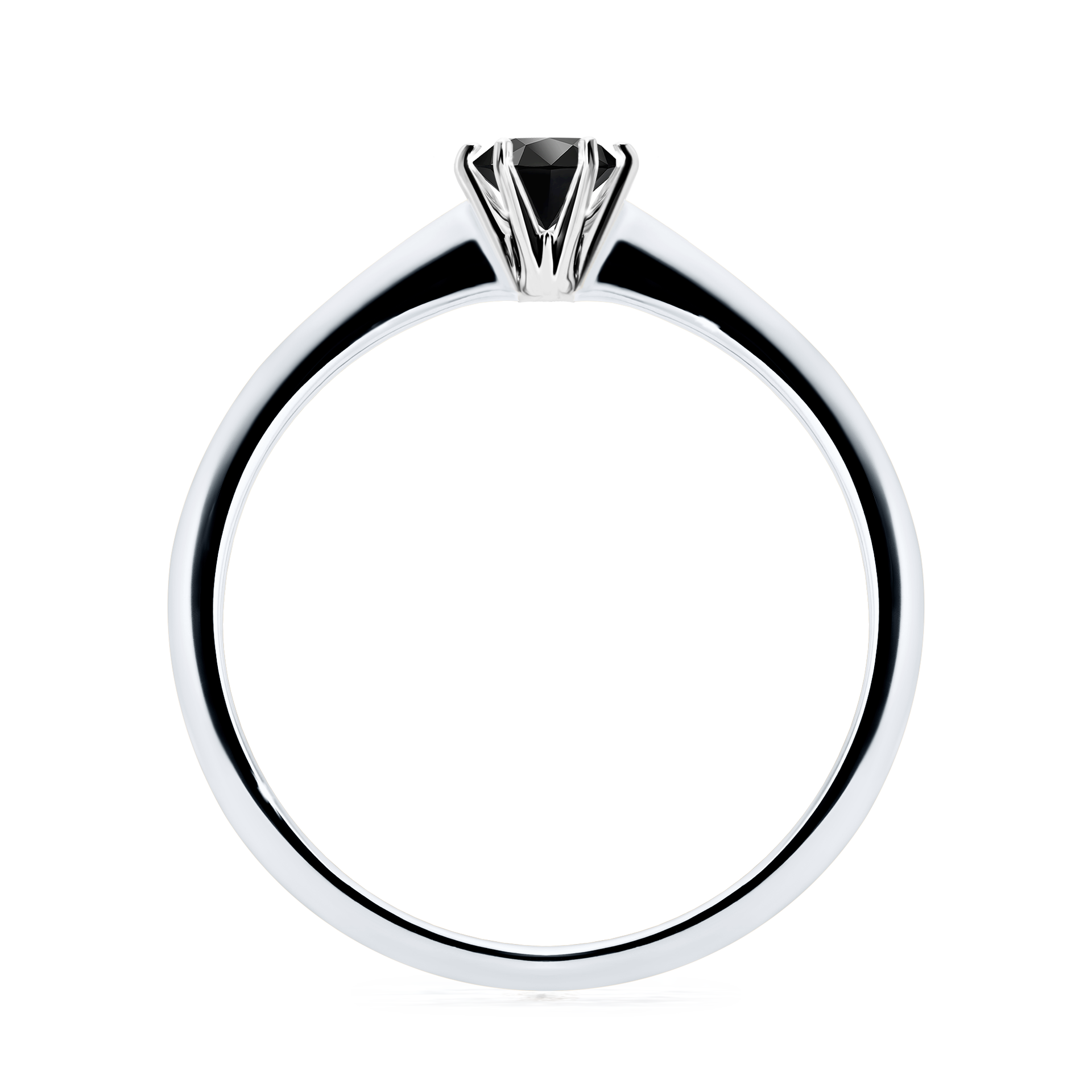 Pierścionek zaręczynowy My Love z białego złota z czarnym diamentem 0,25CT