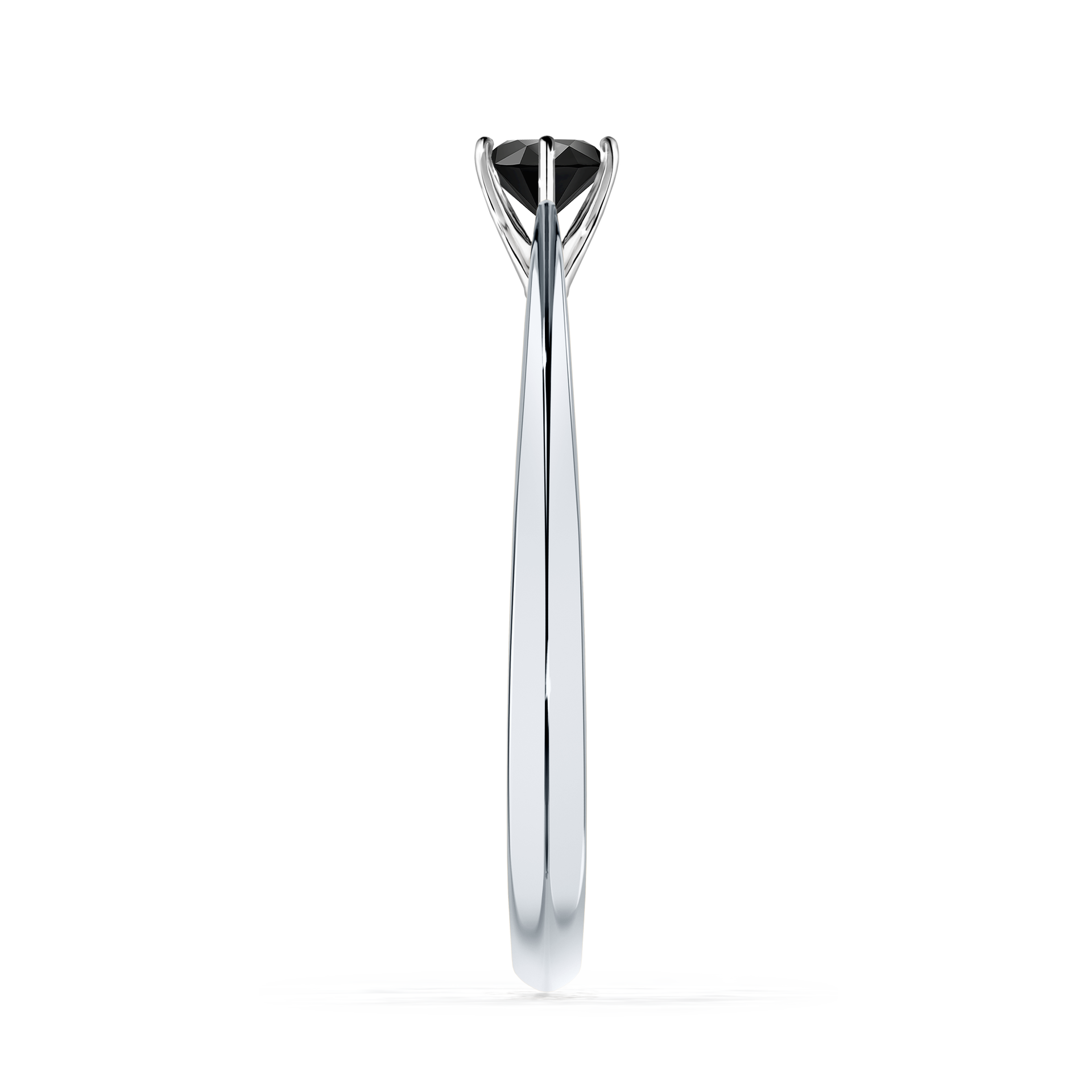 Pierścionek zaręczynowy My Love z białego złota z czarnym diamentem 0,25CT