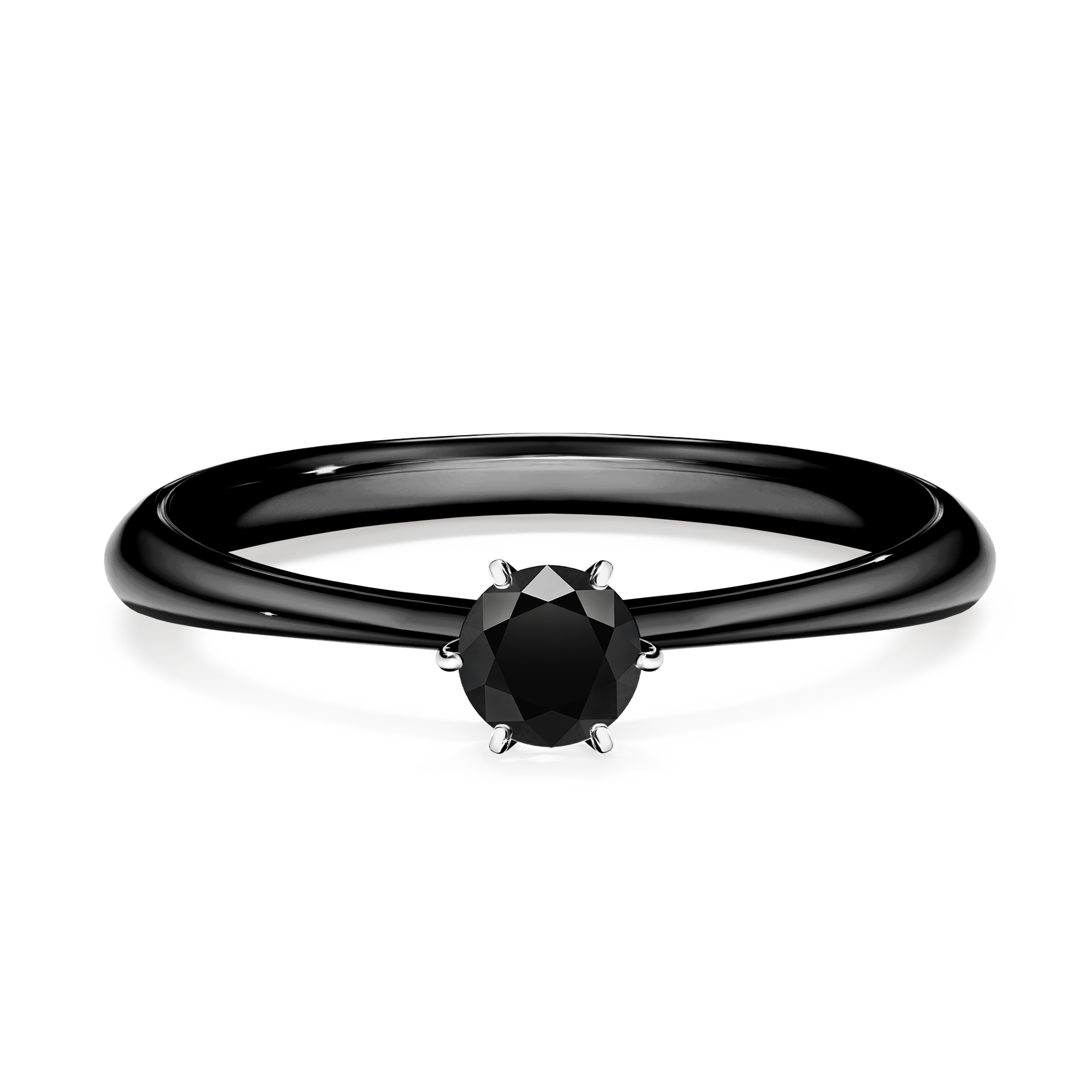 Pierścionek zaręczynowy My Love z czarnego złota z czarnym diamentem 0,25CT