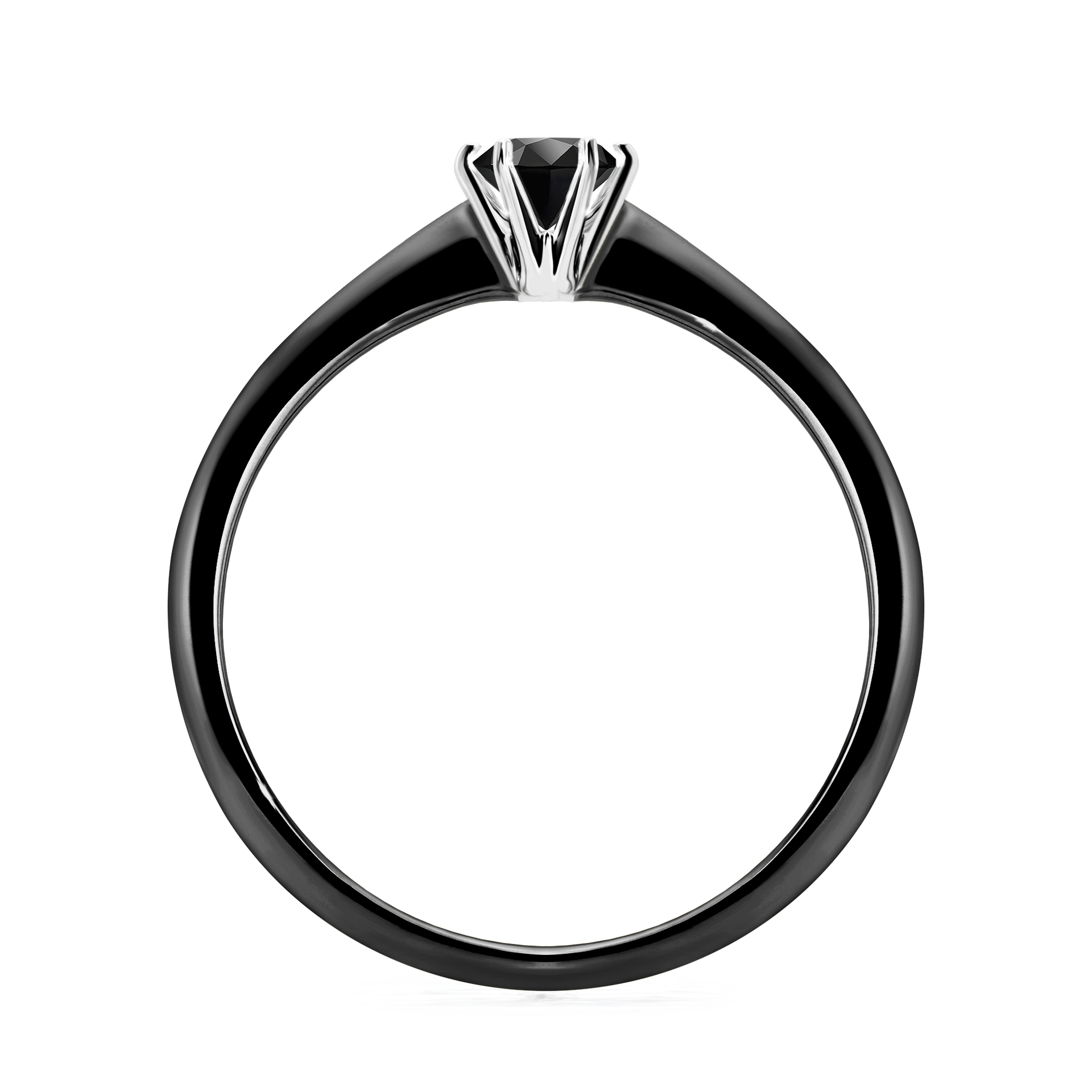 Pierścionek zaręczynowy My Love z czarnego złota z czarnym diamentem 0,25CT