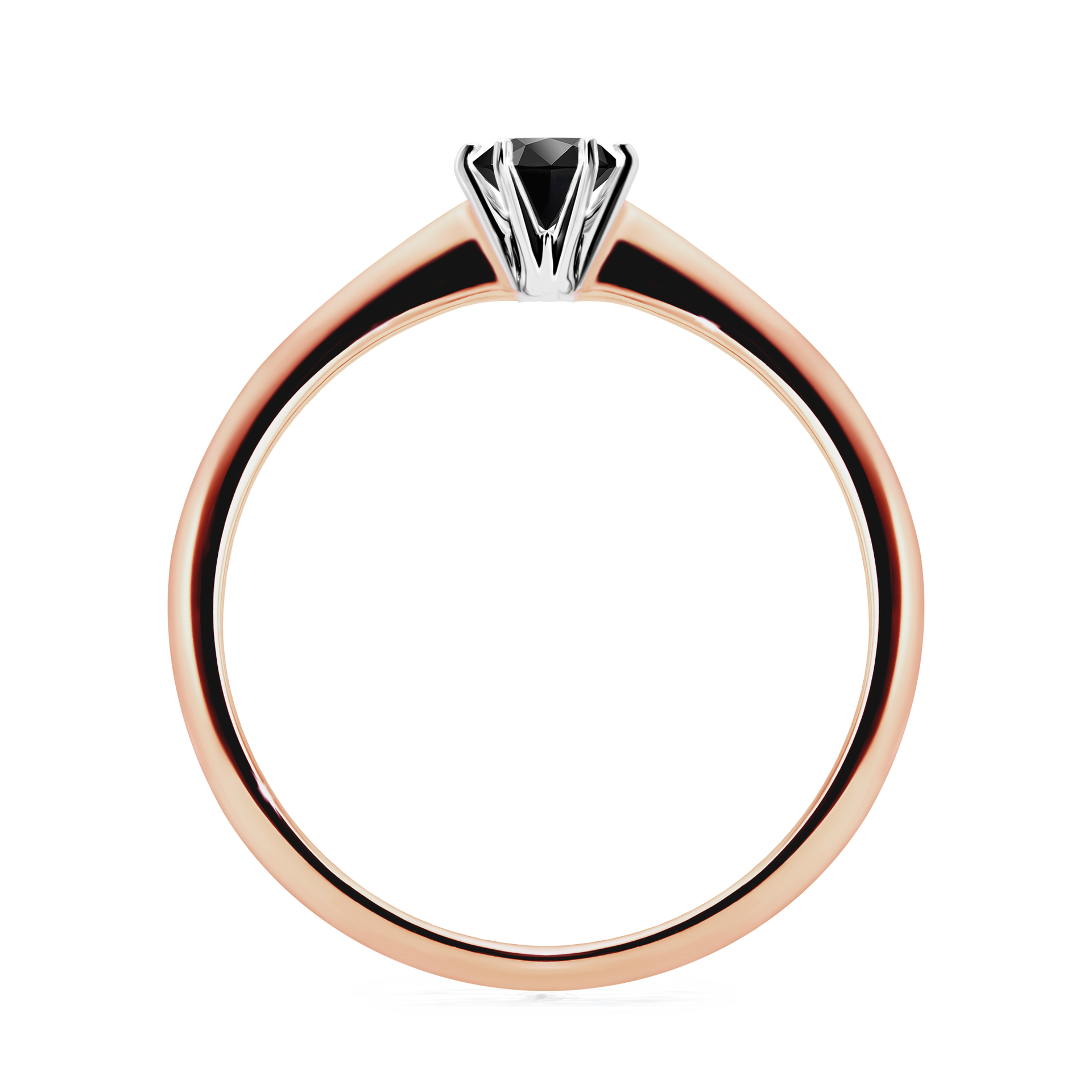 Pierścionek zaręczynowy My Love z różowego złota z czarnym diamentem 0,25CT