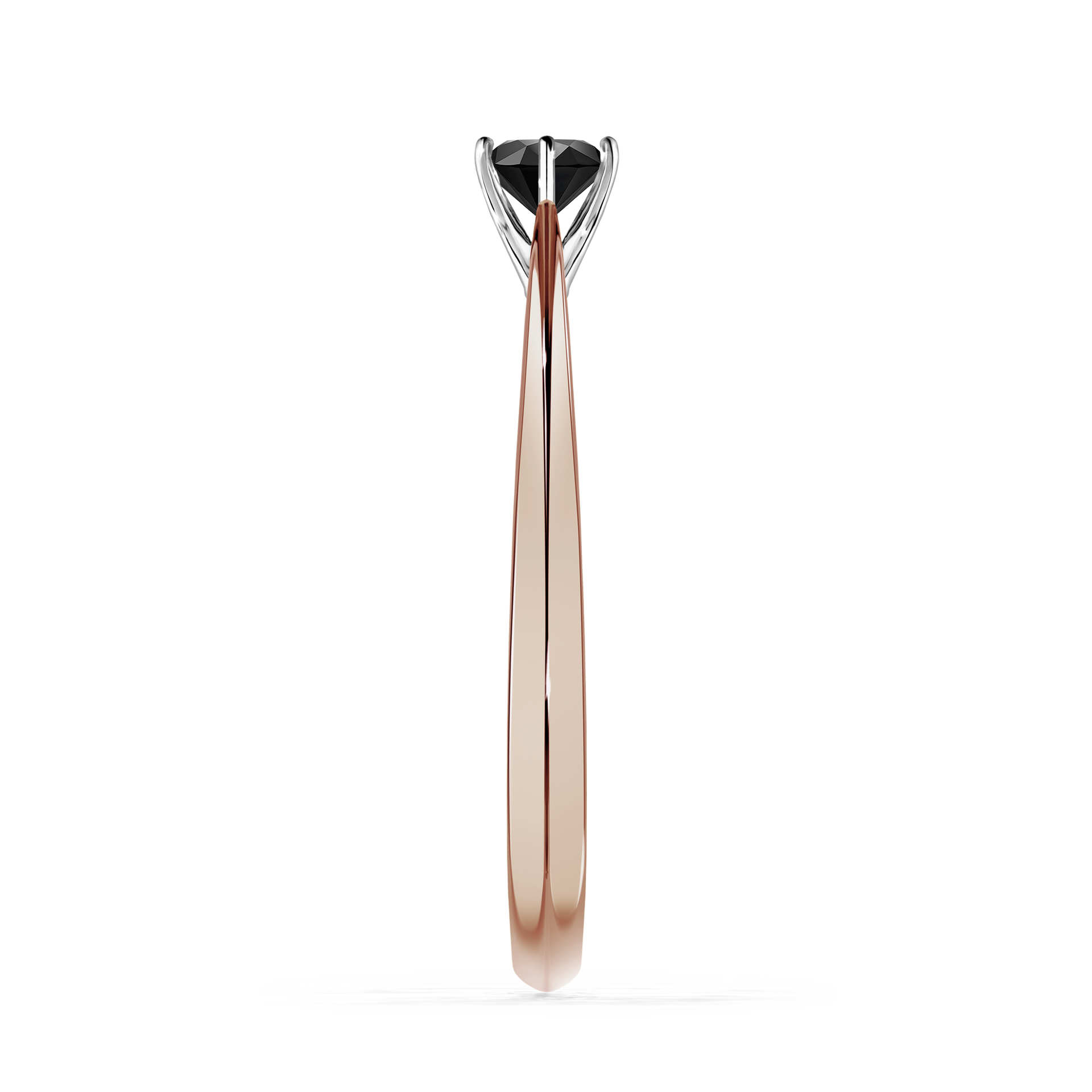 Pierścionek zaręczynowy My Love z różowego złota z czarnym diamentem 0,25CT