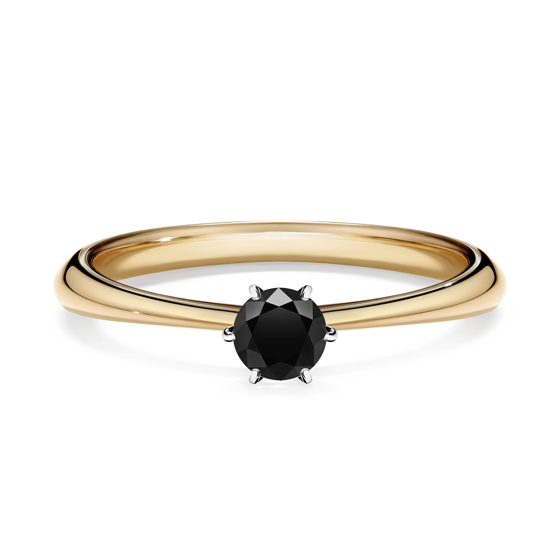Pierścionek zaręczynowy My Love z żółtego złota z czarnym diamentem 0,25CT