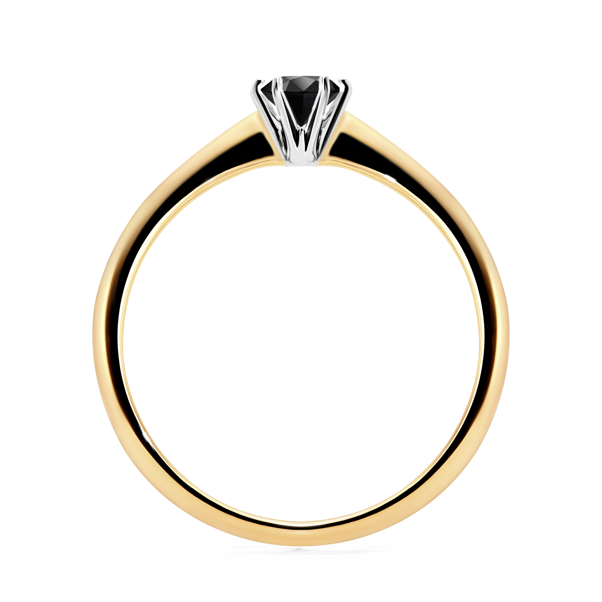 Pierścionek zaręczynowy My Love z żółtego złota z czarnym diamentem 0,25CT