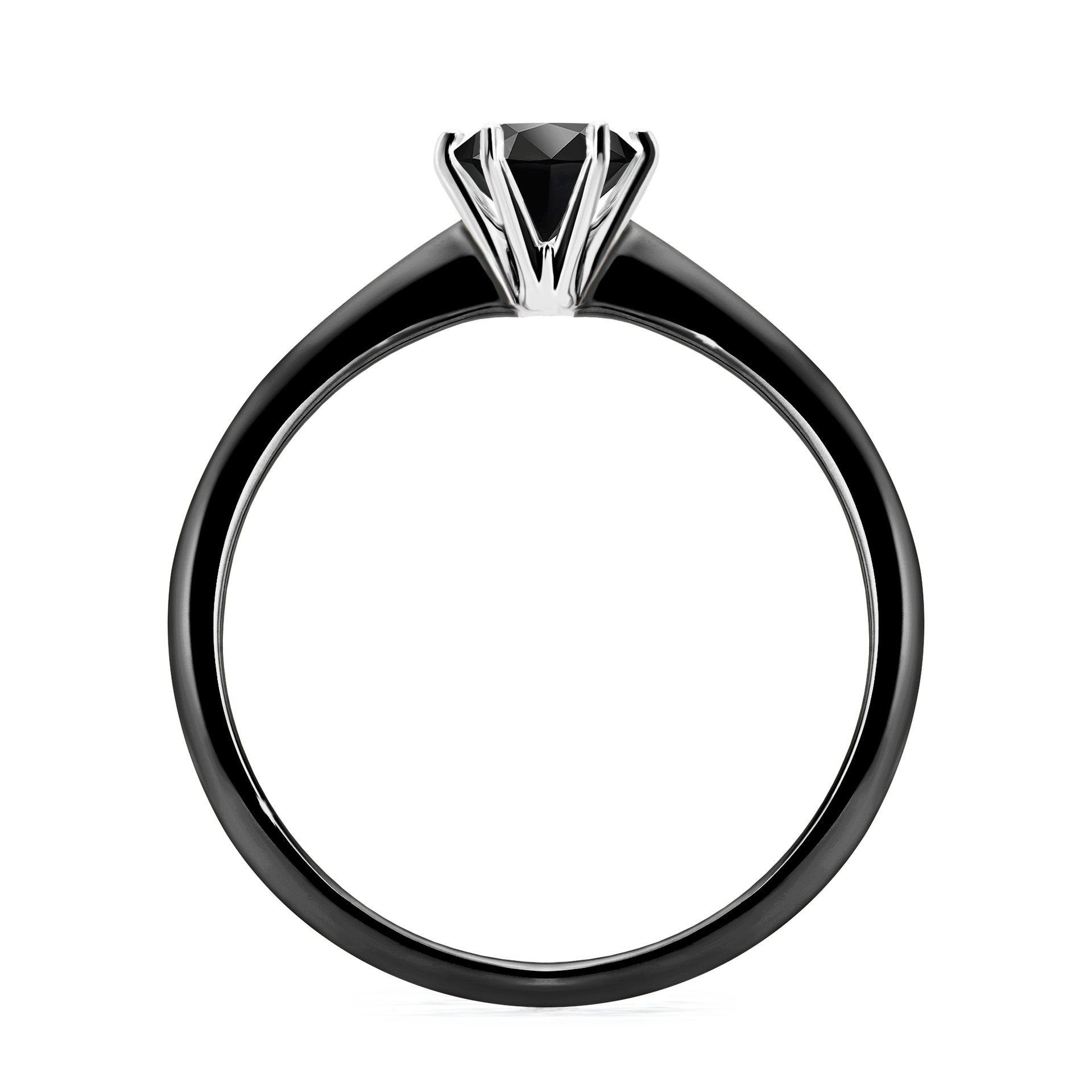 Pierścionek zaręczynowy My Love z czarnego złota z czarnym diamentem 0,50CT