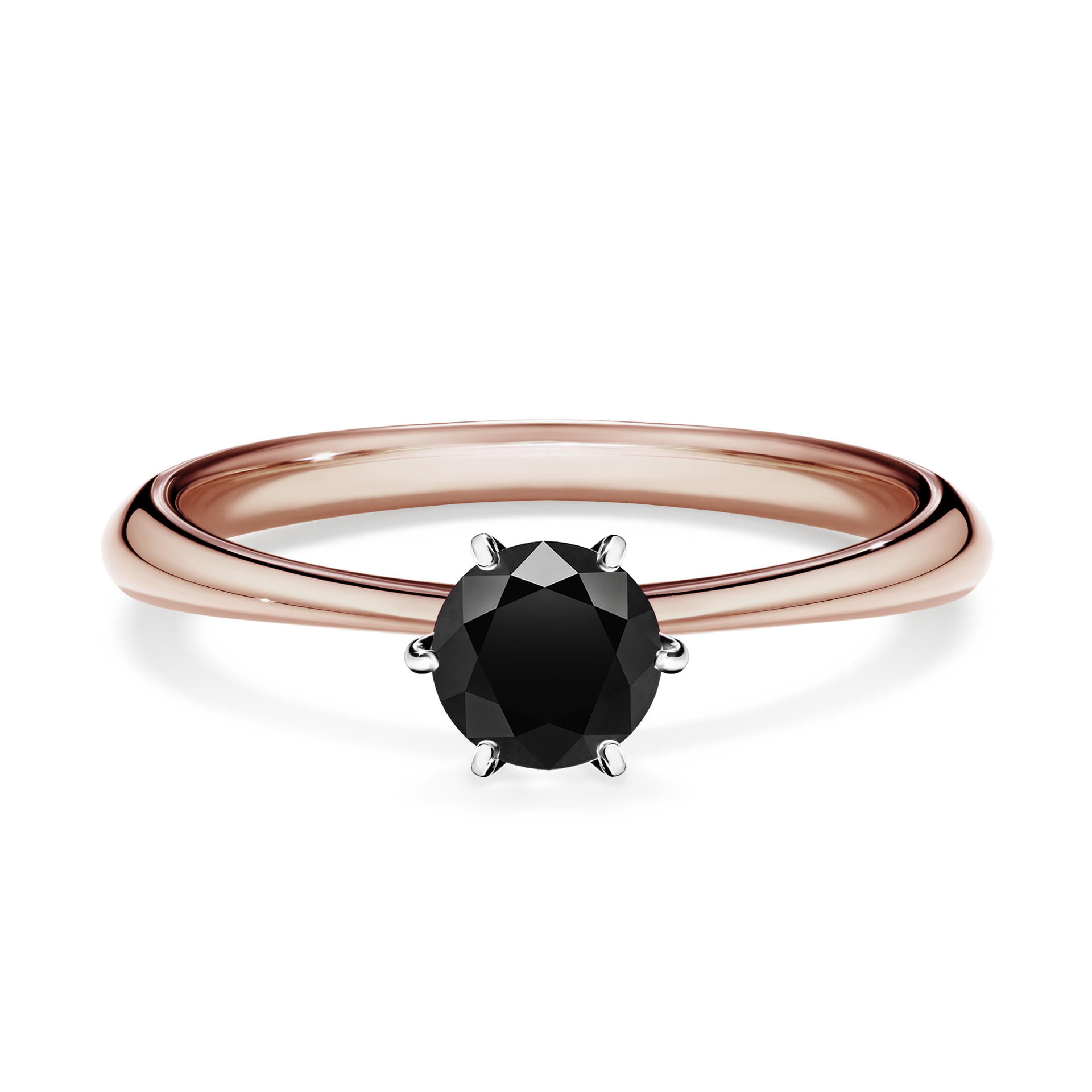Pierścionek zaręczynowy My Love z różowego złota z czarnym diamentem 0,50CT