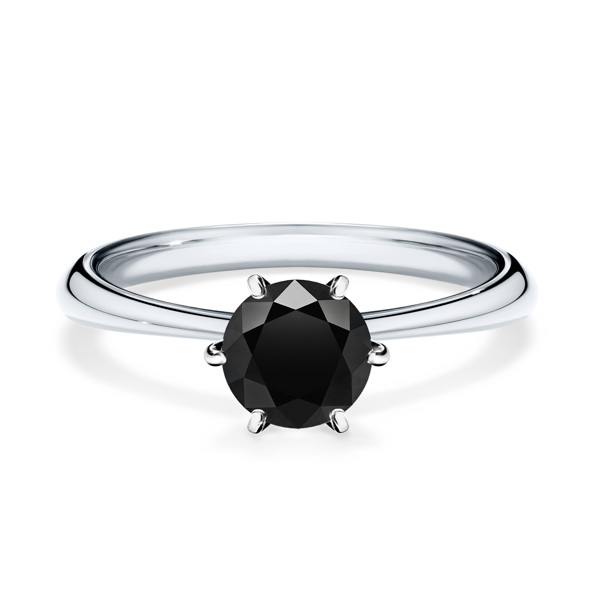 Pierścionek zaręczynowy My Love z białego złota z czarnym diamentem 0,80CT