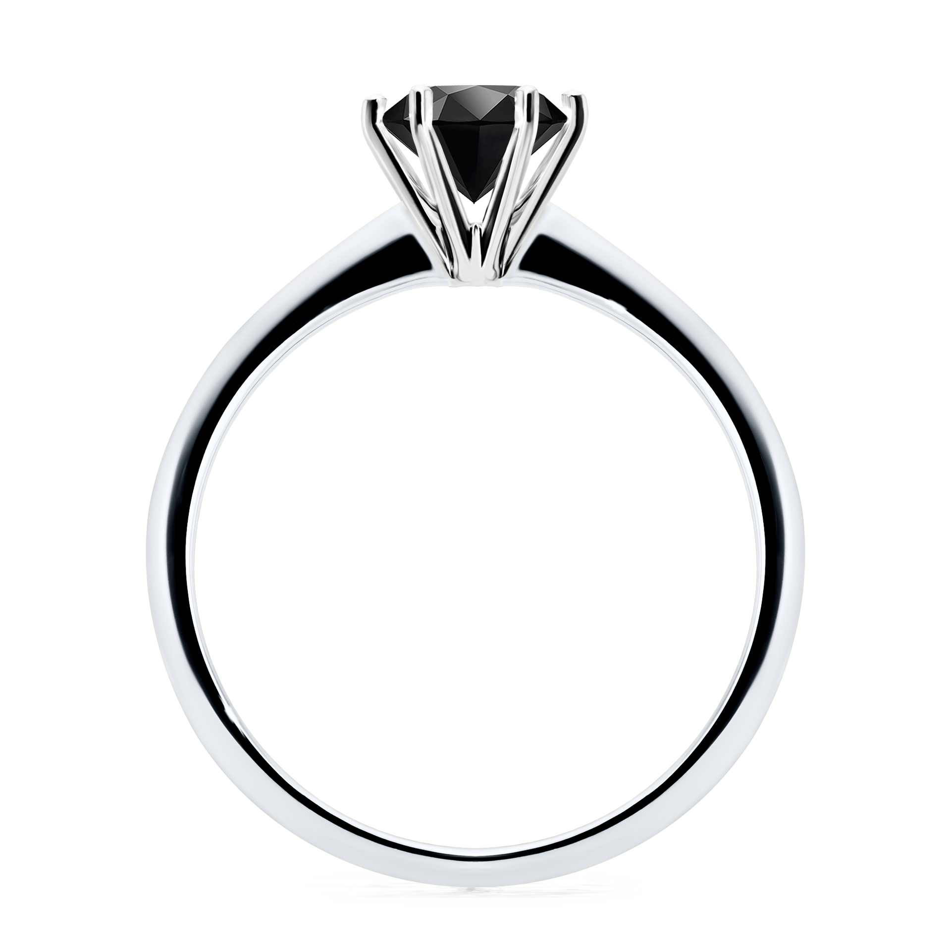 Pierścionek zaręczynowy My Love z białego złota z czarnym diamentem 0,80CT