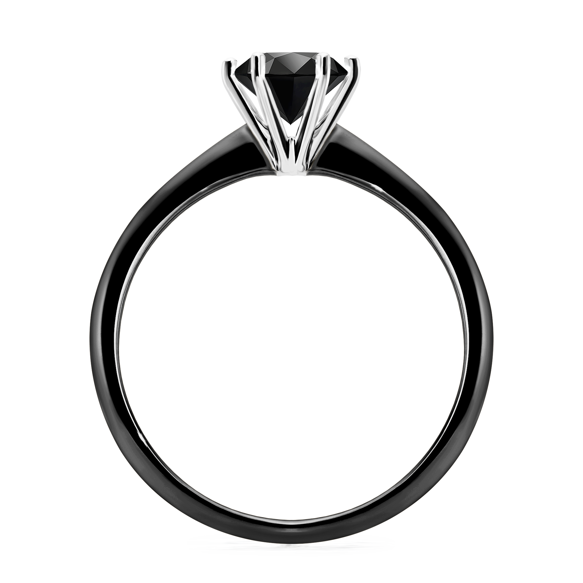 Pierścionek zaręczynowy My Love z czarnego złota z czarnym diamentem 0,80CT
