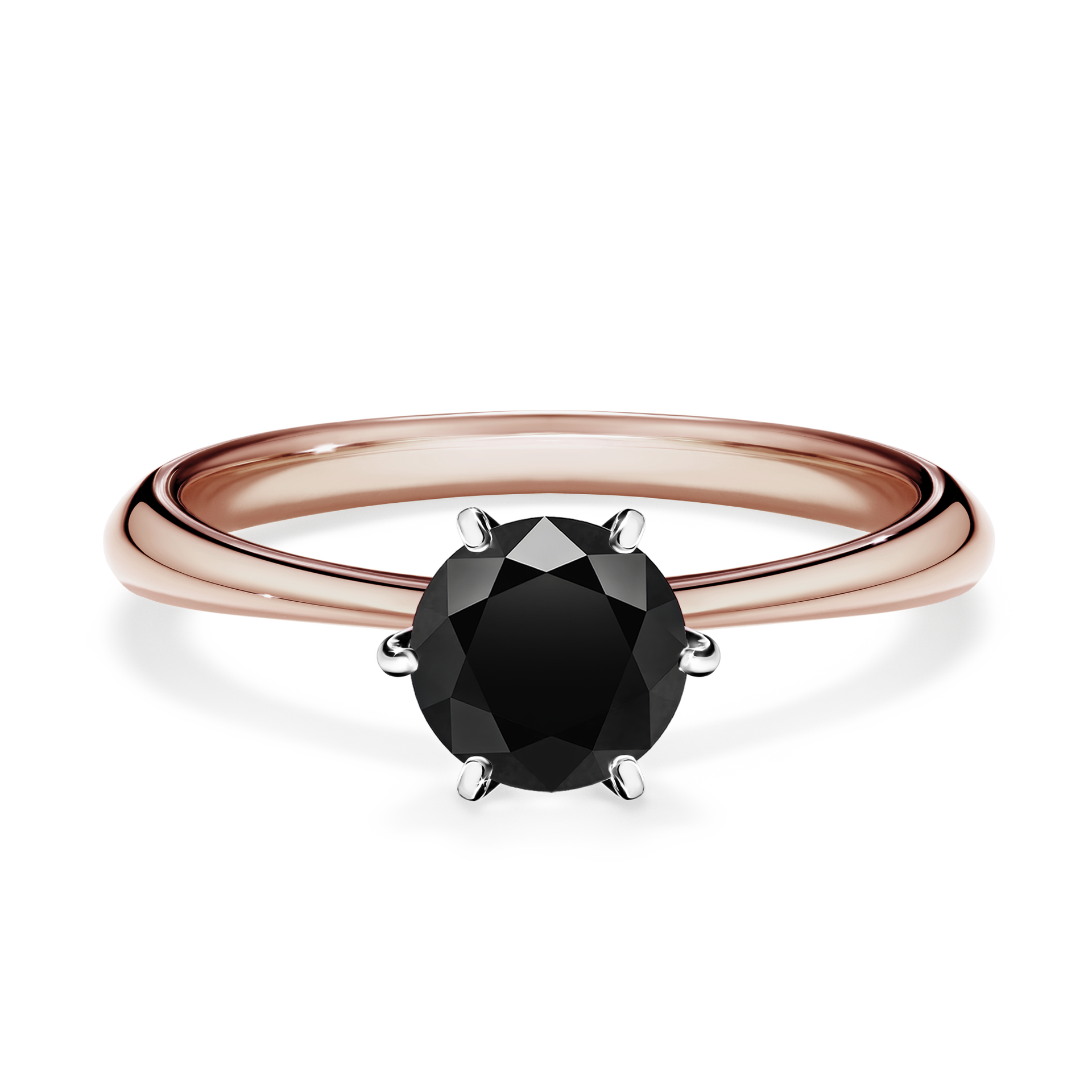 Pierścionek zaręczynowy My Love z różowego złota z czarnym diamentem 0,80CT