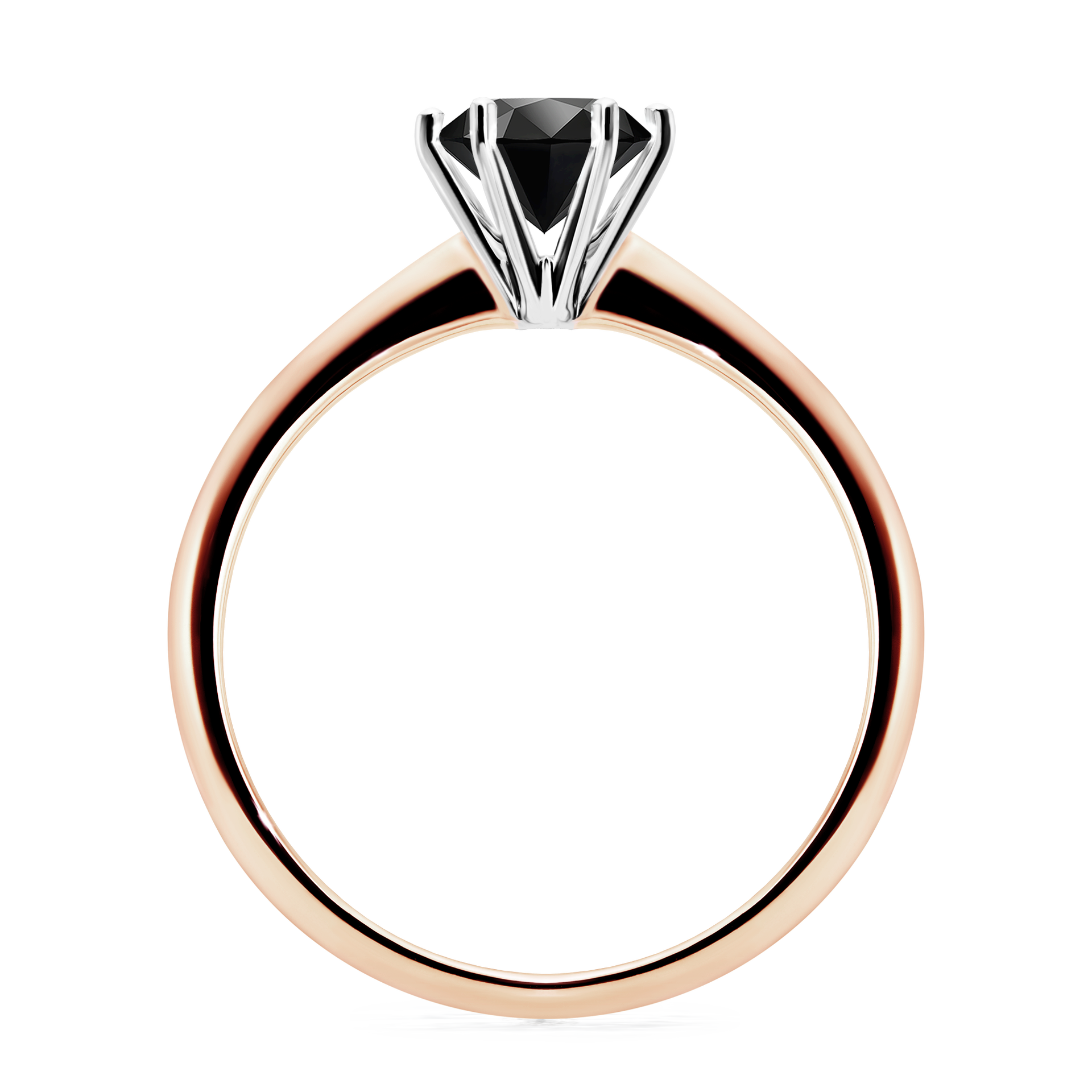 Pierścionek zaręczynowy My Love z różowego złota z czarnym diamentem 0,80CT