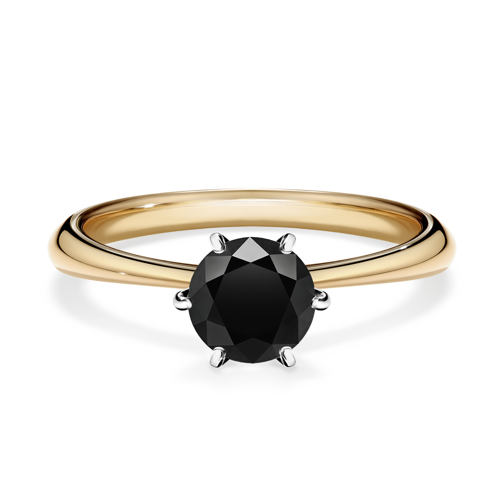 Pierścionek zaręczynowy My Love z żółtego złota z czarnym diamentem 0,80CT