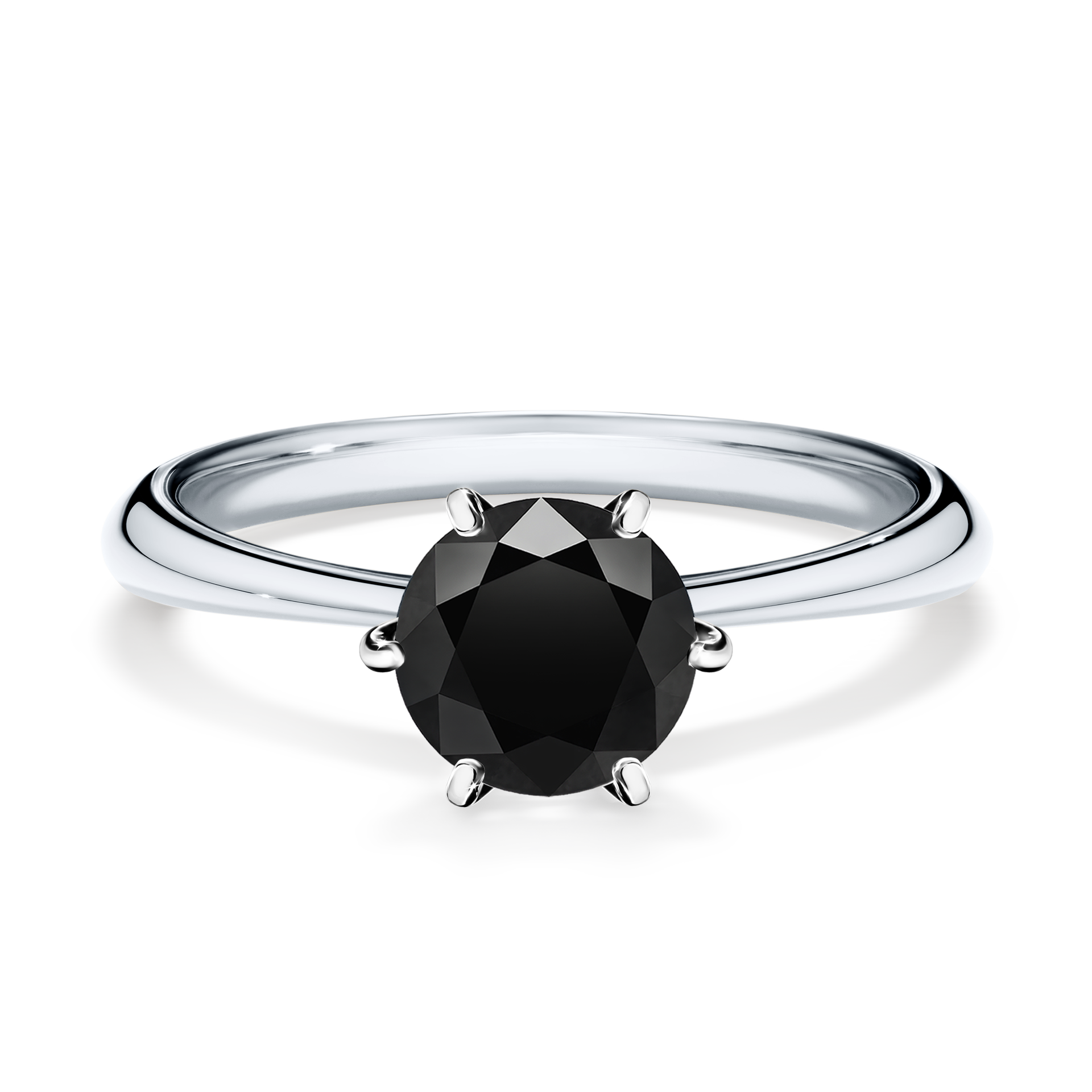 Pierścionek zaręczynowy My Love z białego złota z czarnym diamentem 1,00CT
