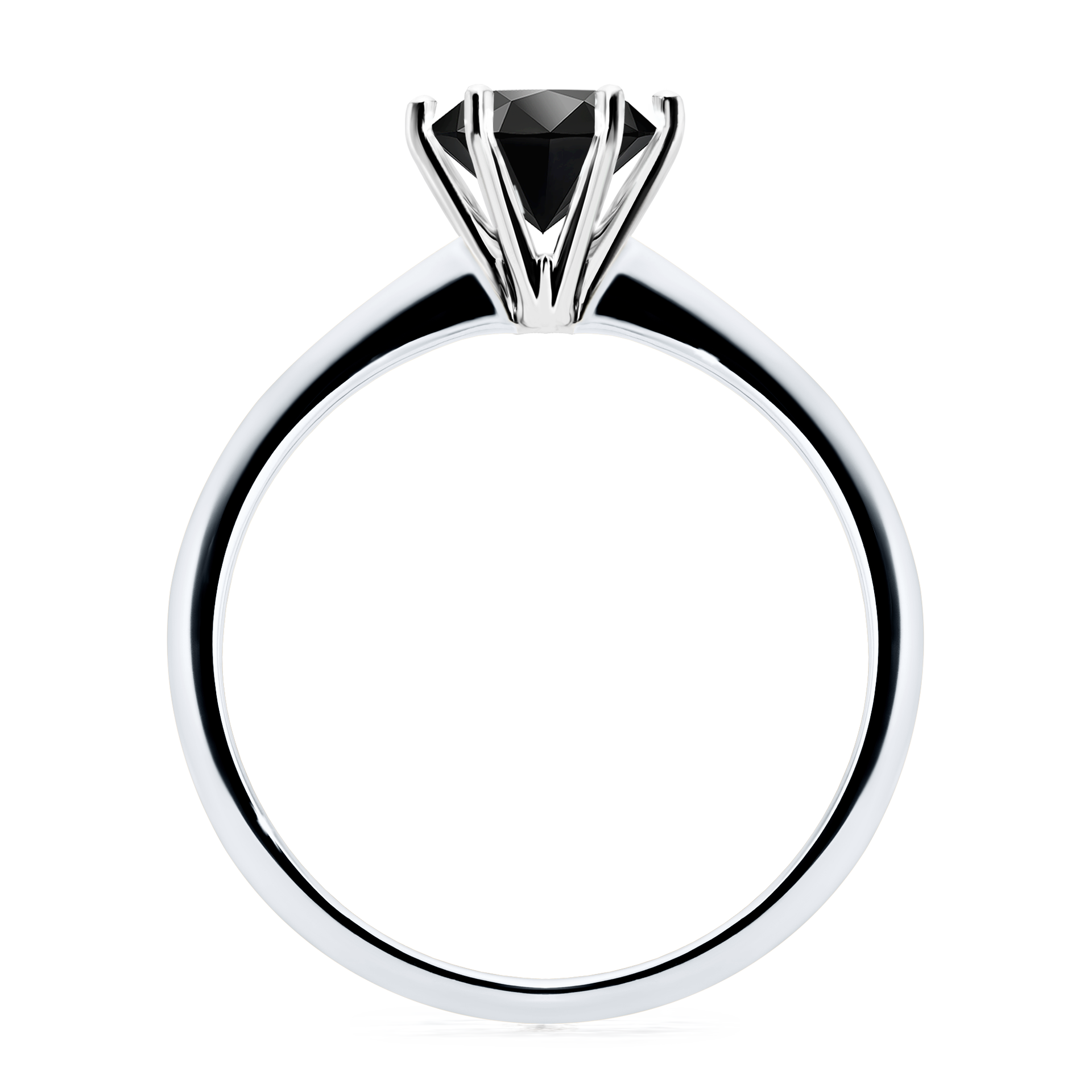 Pierścionek zaręczynowy My Love z białego złota z czarnym diamentem 1,00CT