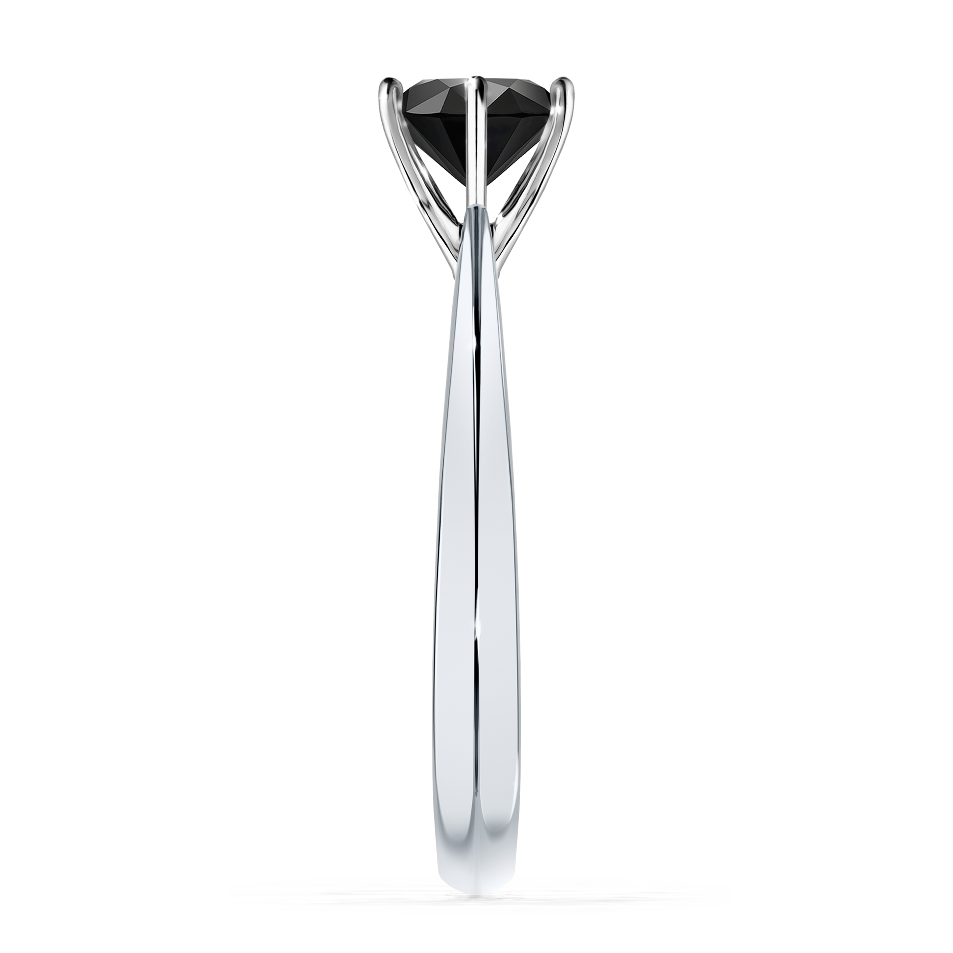 Pierścionek zaręczynowy My Love z białego złota z czarnym diamentem 1,00CT