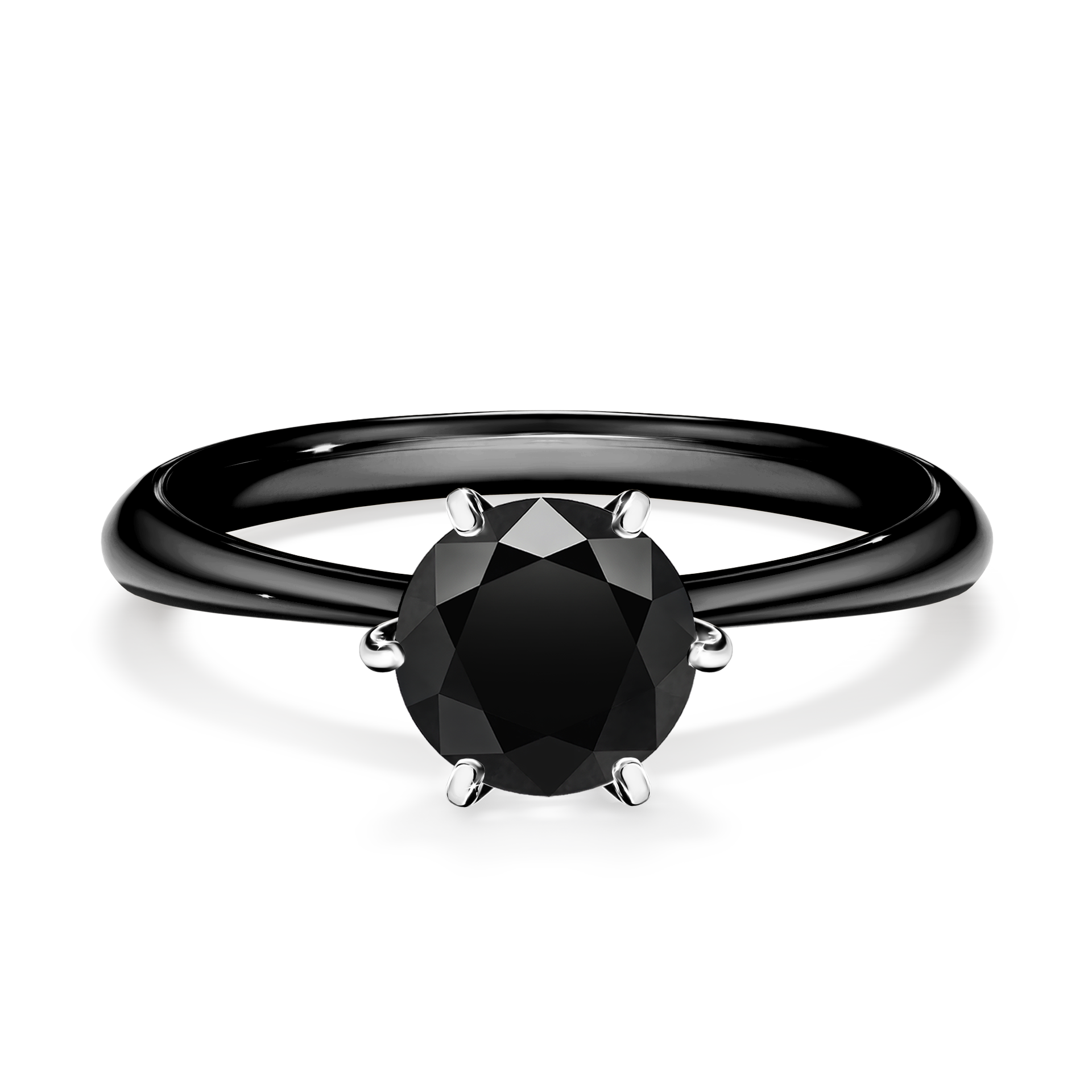 Pierścionek zaręczynowy My Love z czarnego złota z czarnym diamentem 1,00CT
