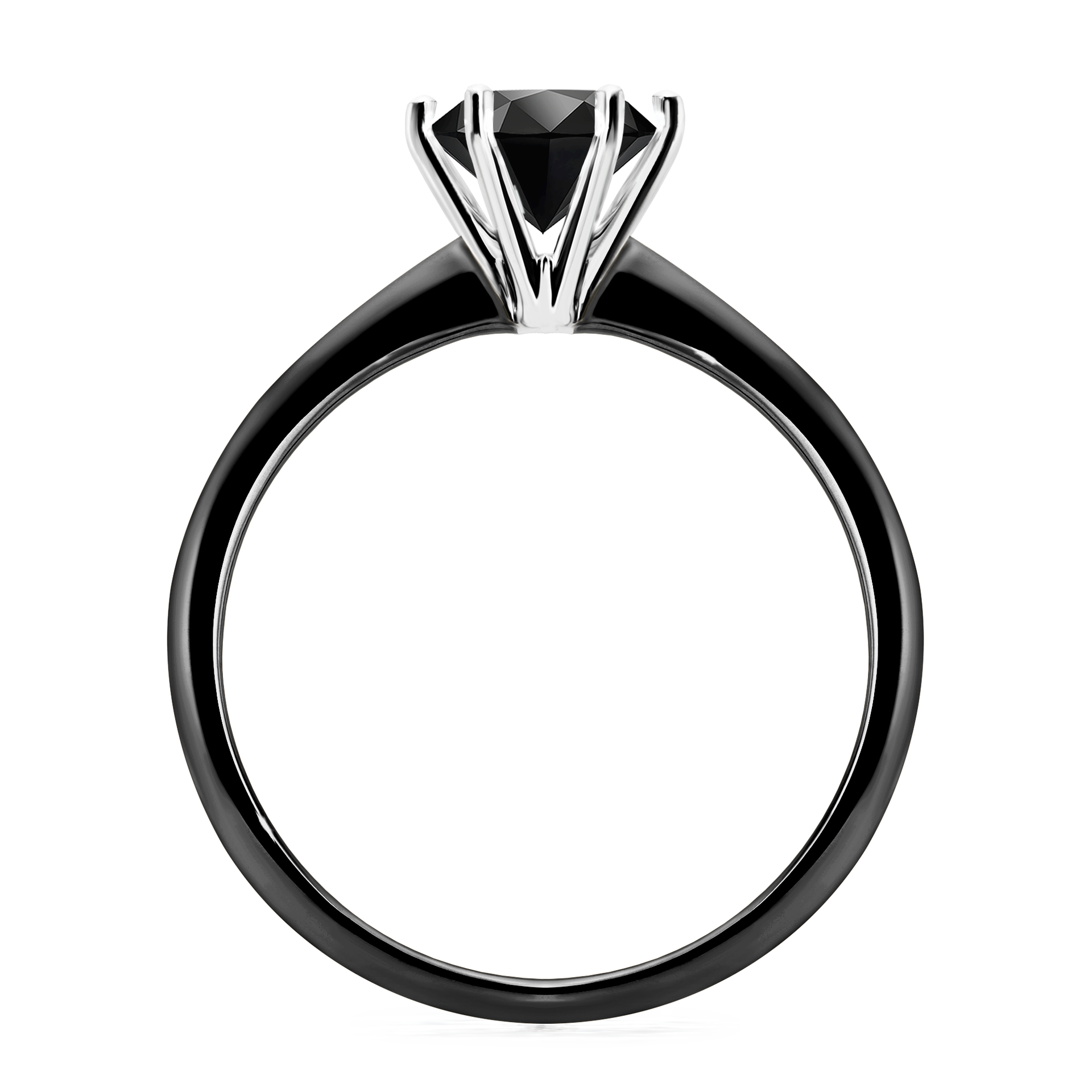 Pierścionek zaręczynowy My Love z czarnego złota z czarnym diamentem 1,00CT