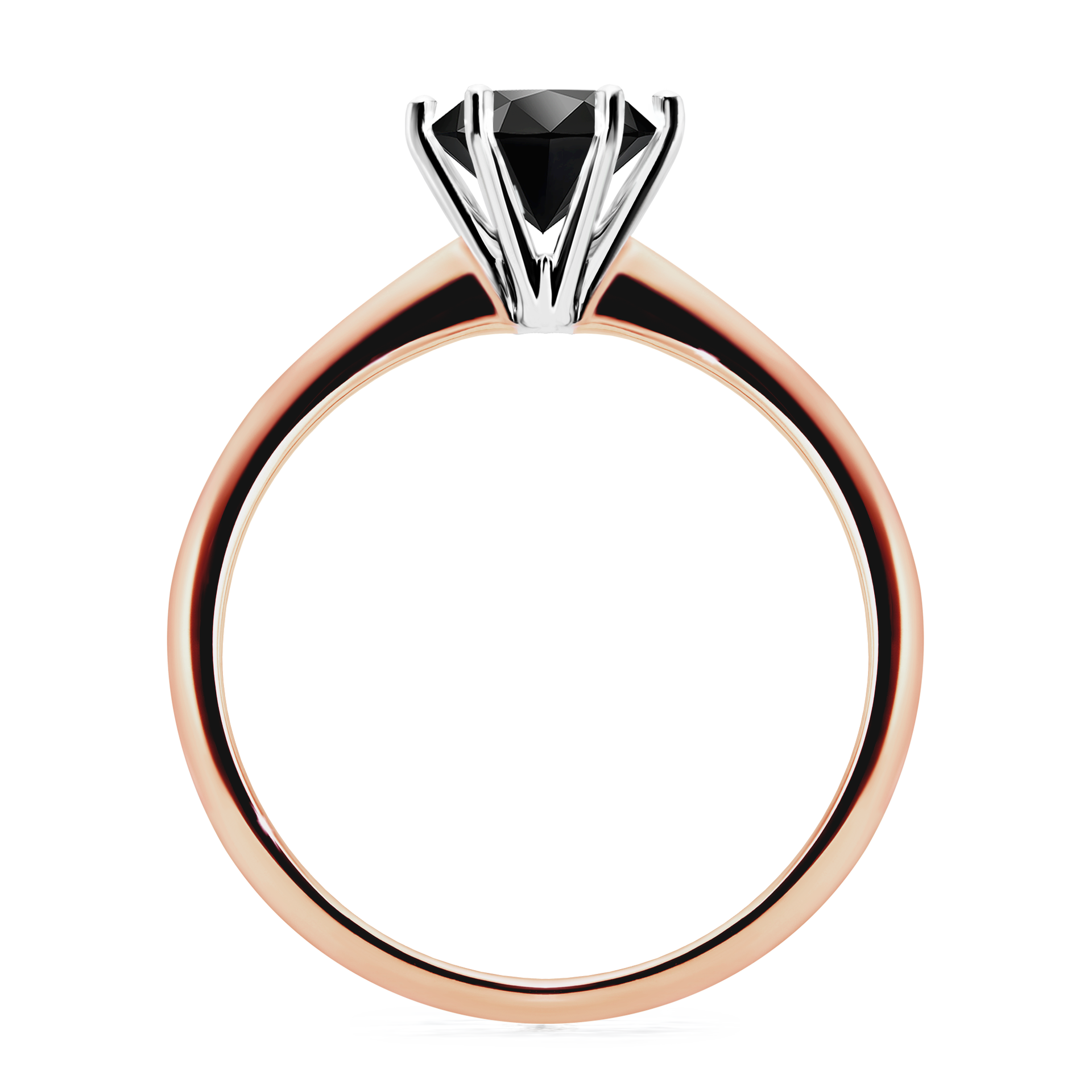 Pierścionek zaręczynowy My Love z różowego złota z czarnym diamentem 1,00CT