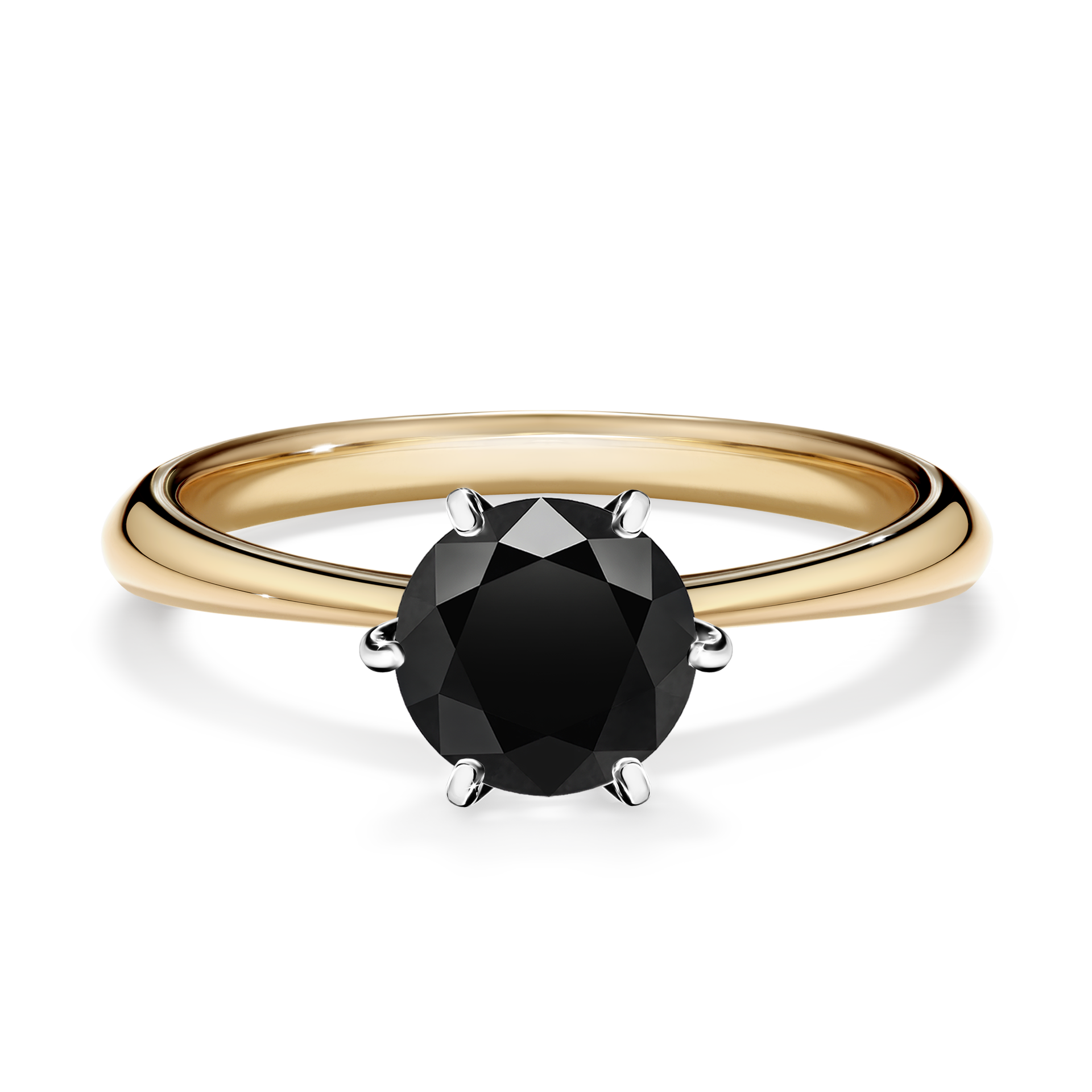 Pierścionek zaręczynowy My Love z żółtego złota z czarnym diamentem 1,00CT