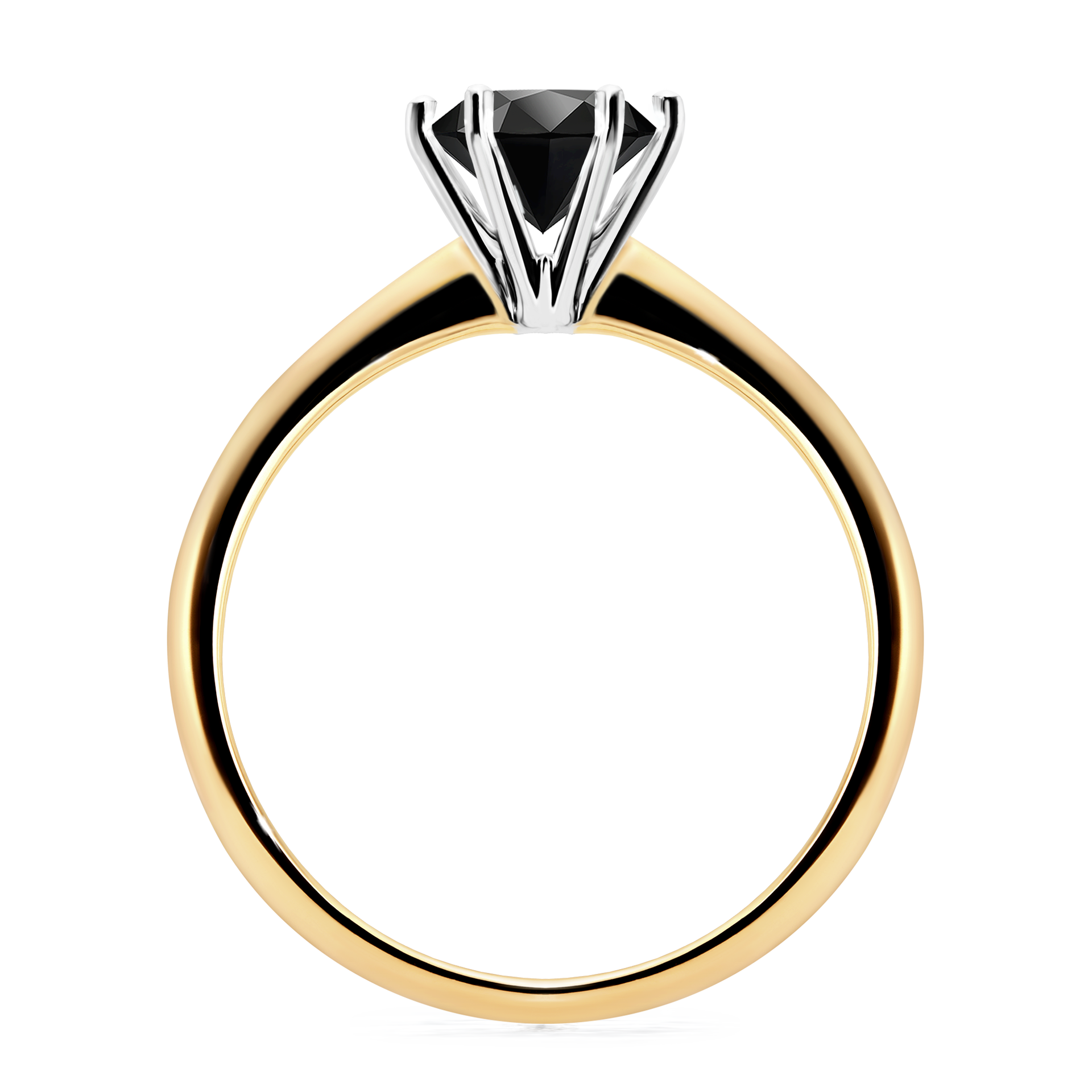 Pierścionek zaręczynowy My Love z żółtego złota z czarnym diamentem 1,00CT