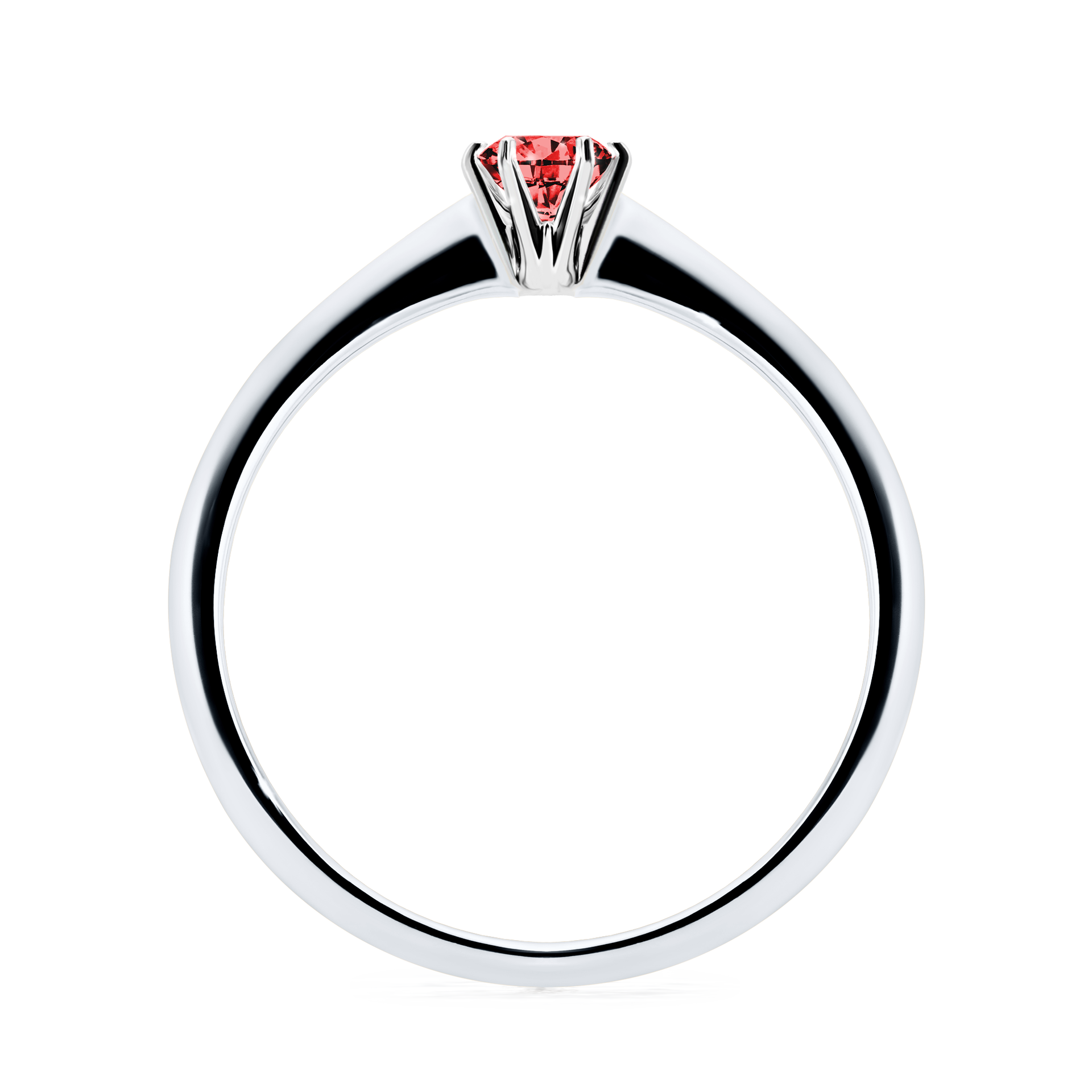 Pierścionek zaręczynowy My Love z białego złota z czerwonym diamentem 0,17CT