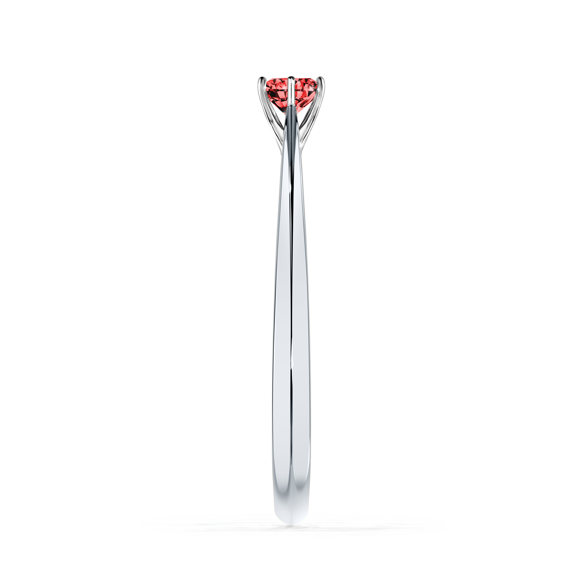 Pierścionek zaręczynowy My Love z białego złota z czerwonym diamentem 0,17CT